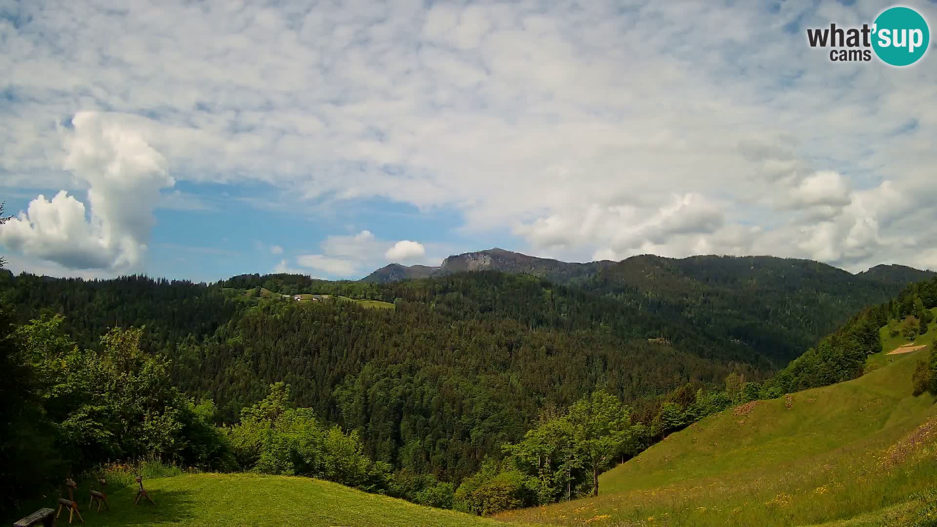 Webcam Brunarica Dražgoše – Liveblick auf Ratitovec (1666 m)