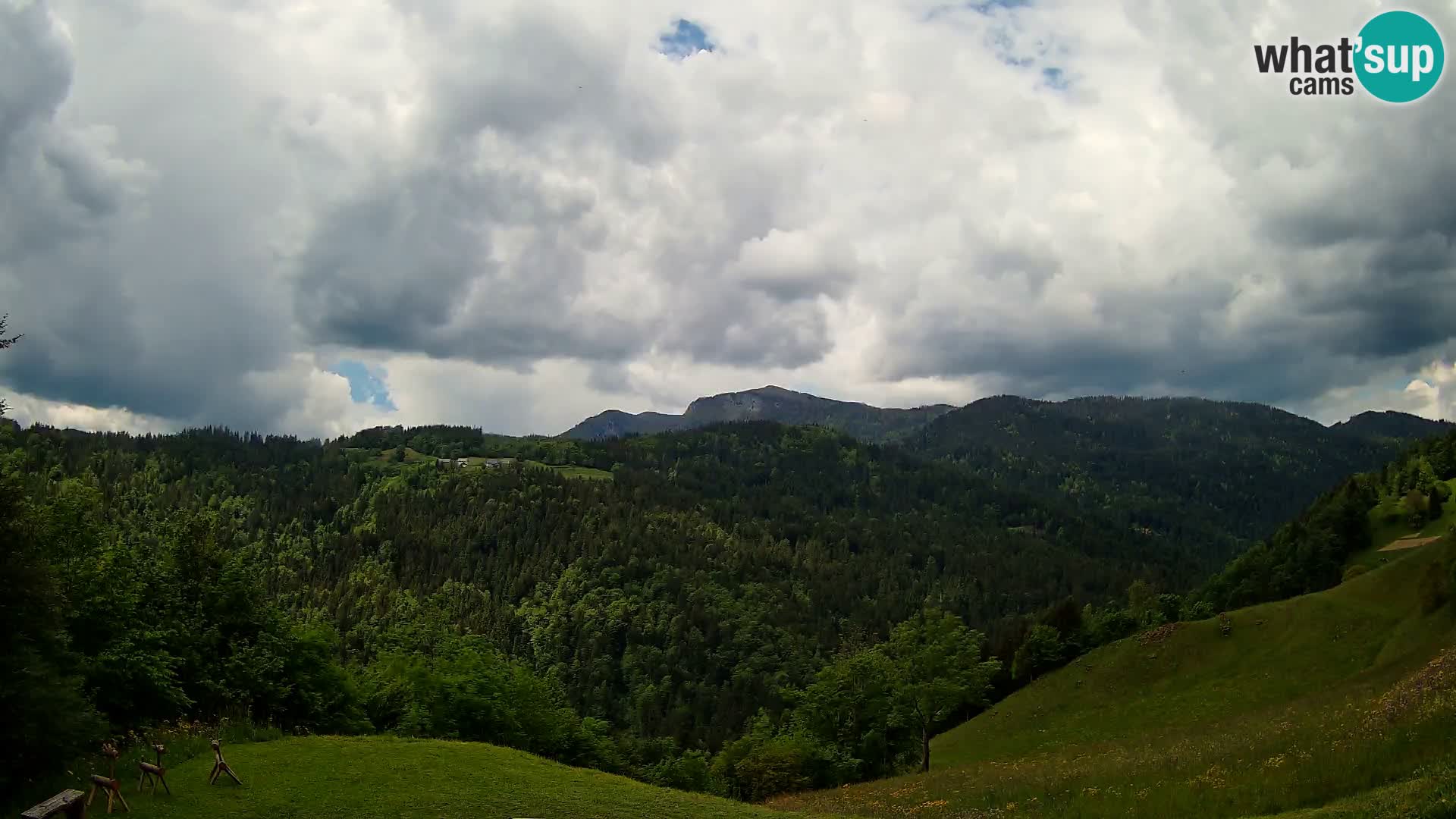Webcam Brunarica Dražgoše – Live View of Ratitovec (1666 m)