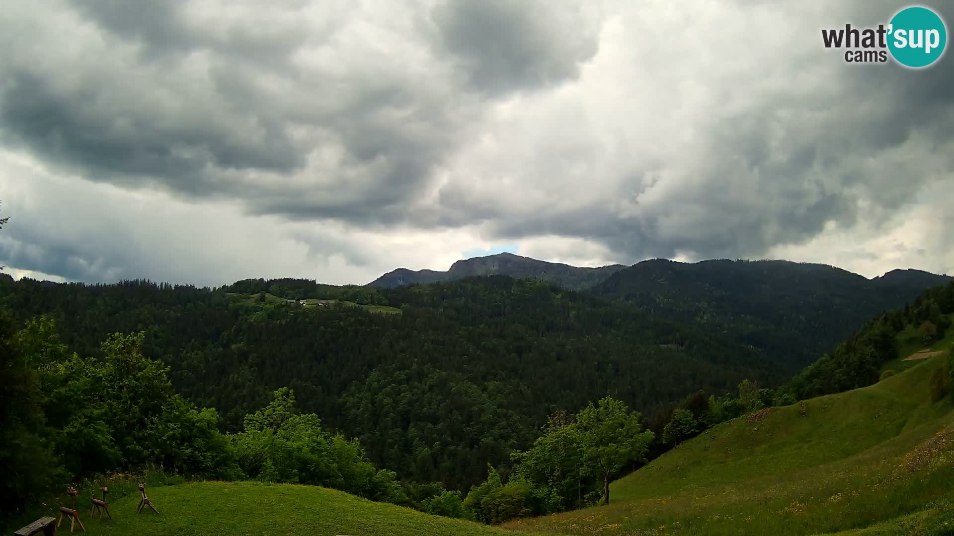 Webcam Brunarica Dražgoše – Live View of Ratitovec (1666 m)