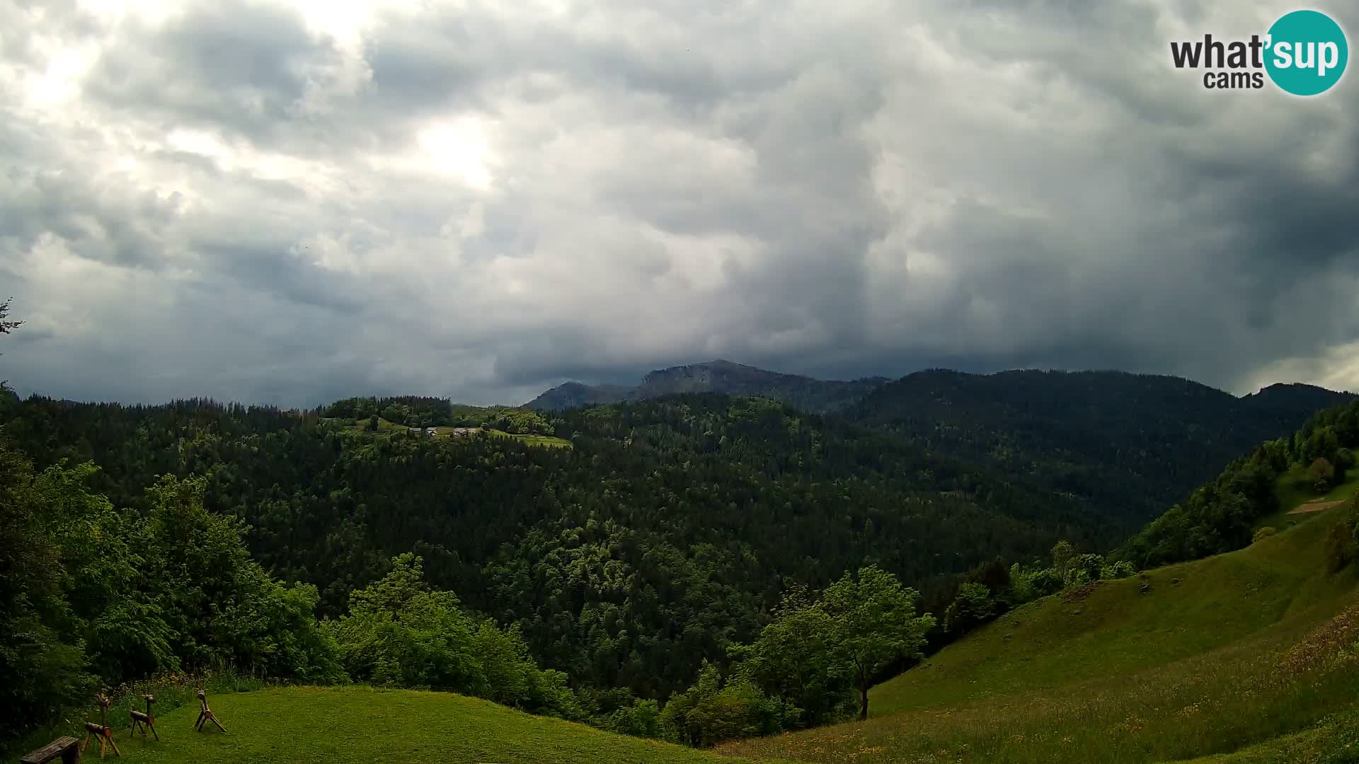 Webcam Brunarica Dražgoše – Live View of Ratitovec (1666 m)