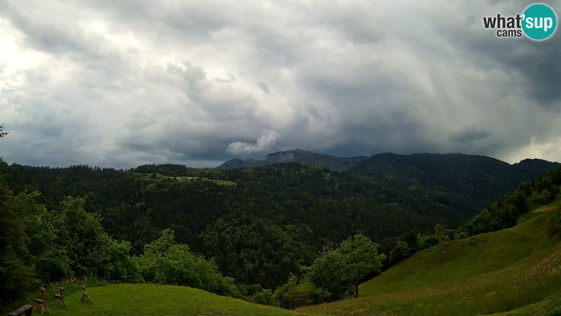 Webcam Brunarica Dražgoše – Liveblick auf Ratitovec (1666 m)