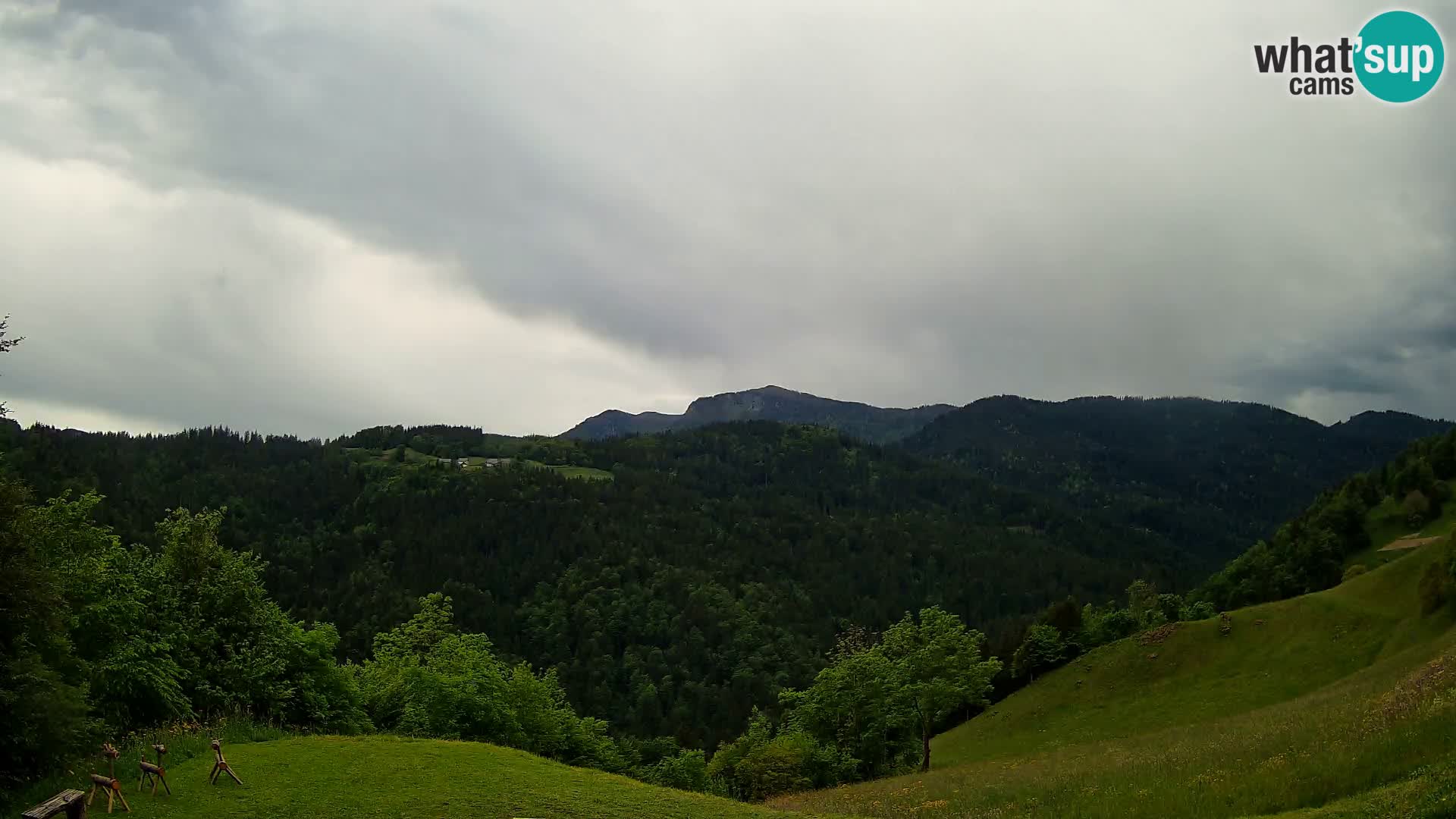 Webcam Brunarica Dražgoše – Live View of Ratitovec (1666 m)