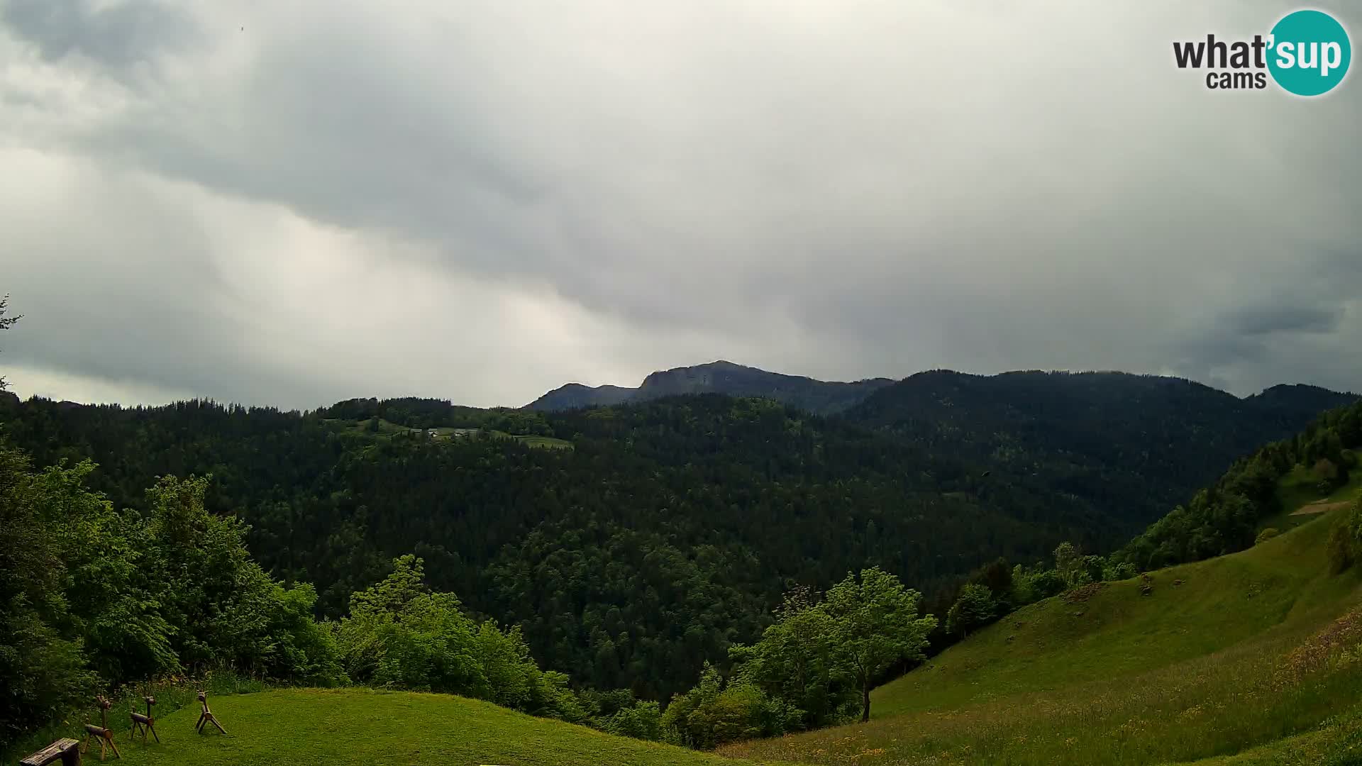Spletna kamera Brunarica Dražgoše – Pogled v živo na Ratitovec (1666 m)