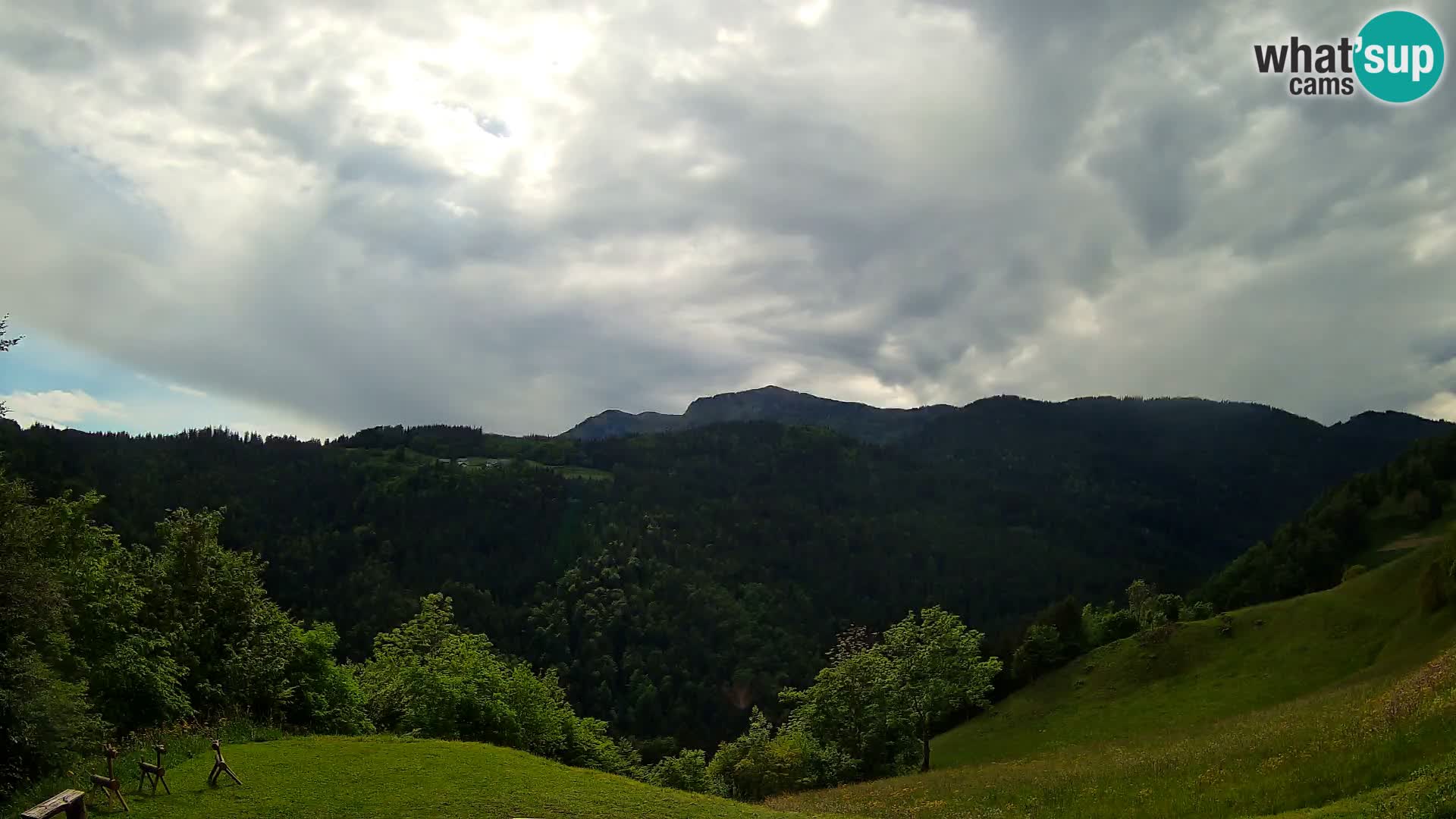 Webcam Brunarica Dražgoše – Liveblick auf Ratitovec (1666 m)