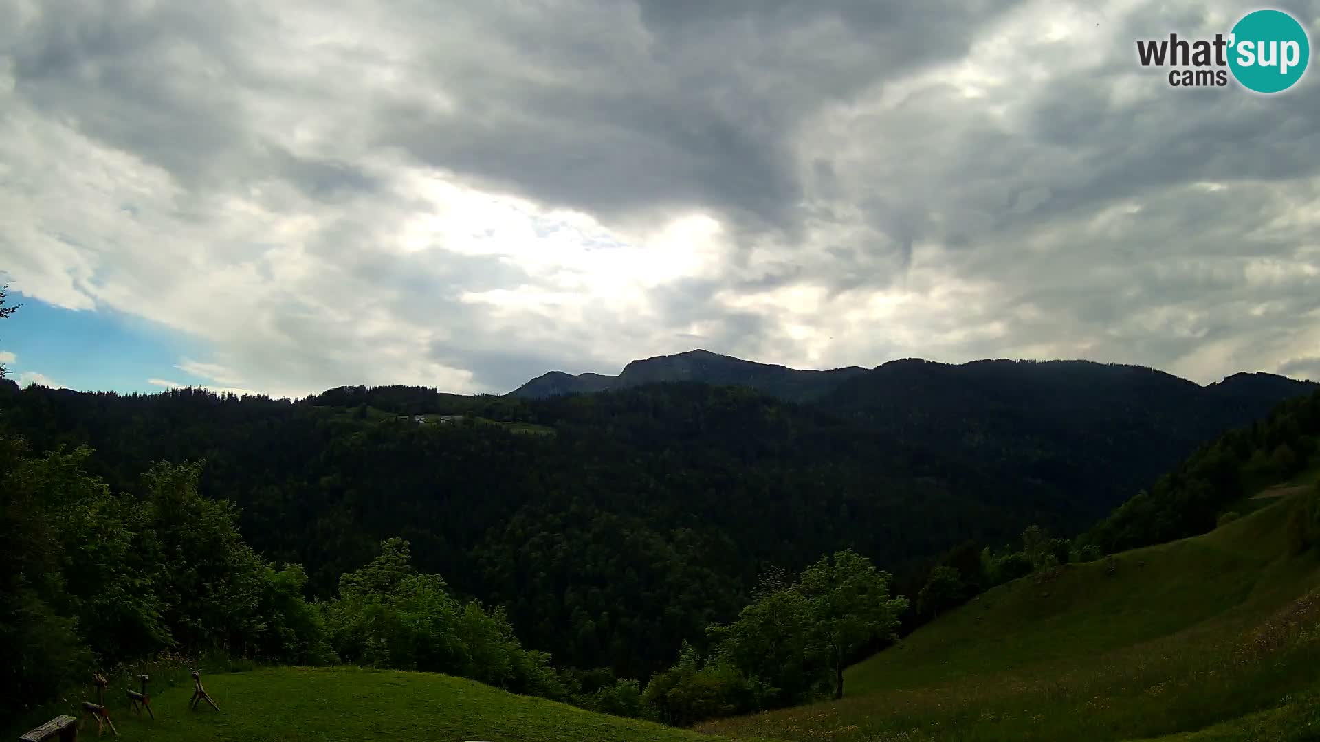 Webcam Brunarica Dražgoše – Live View of Ratitovec (1666 m)