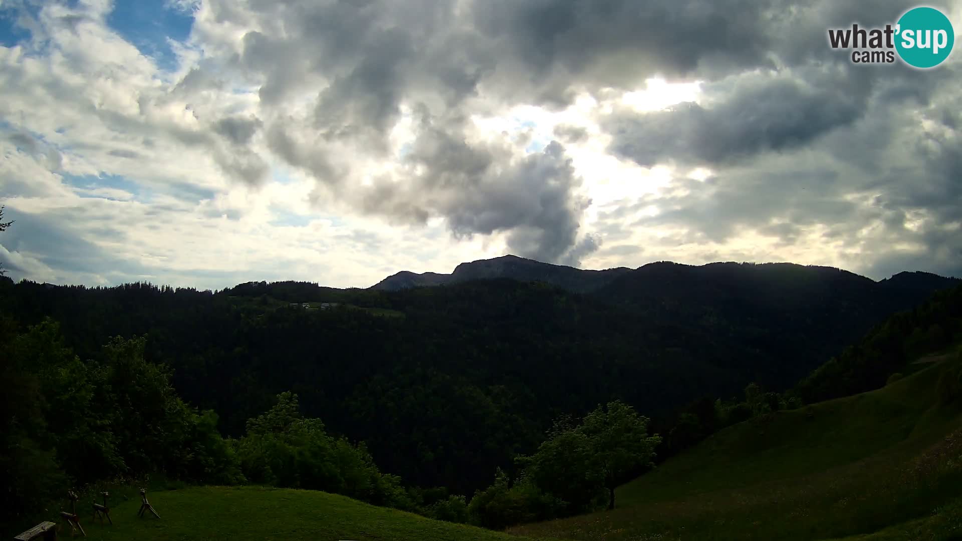 Webcam Brunarica Dražgoše – Live View of Ratitovec (1666 m)