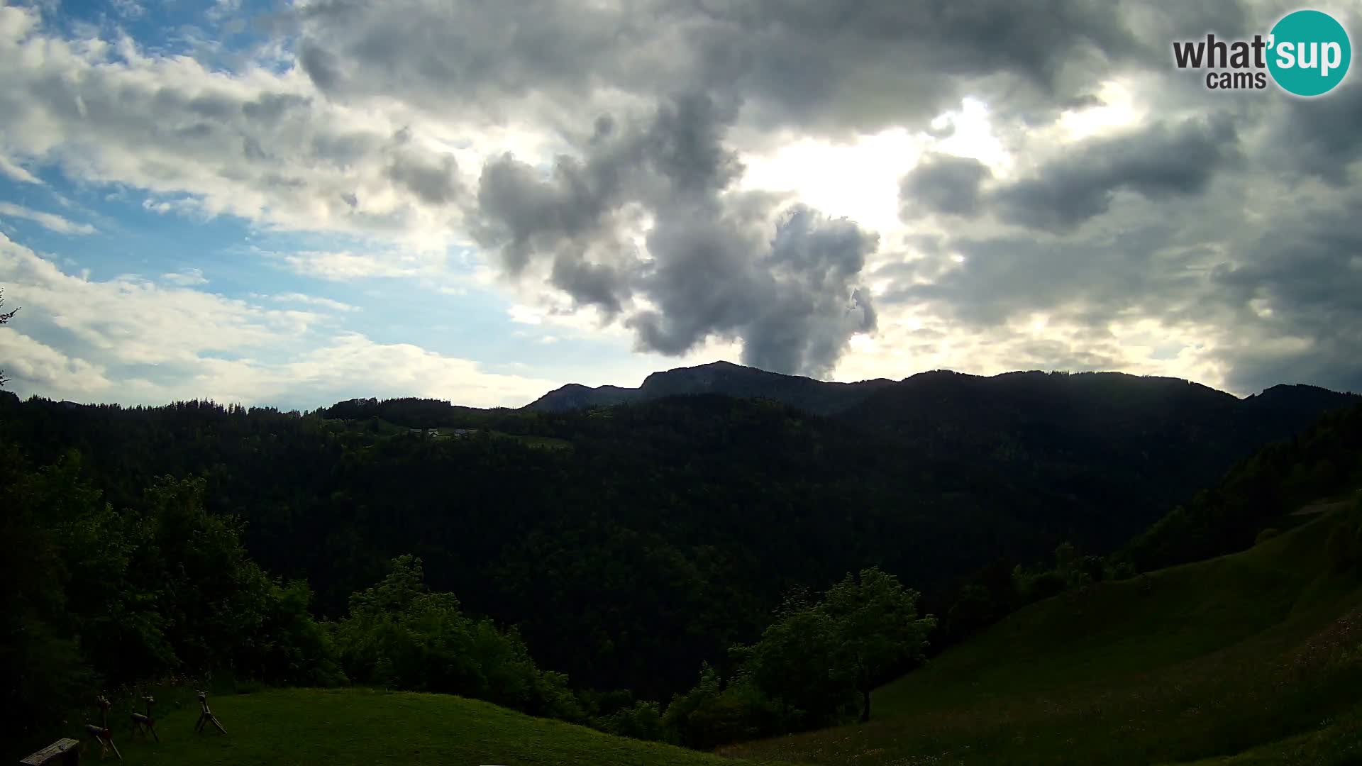 Web kamera Brunarica Dražgoše – Pogled uživo na Ratitovec (1666 m)