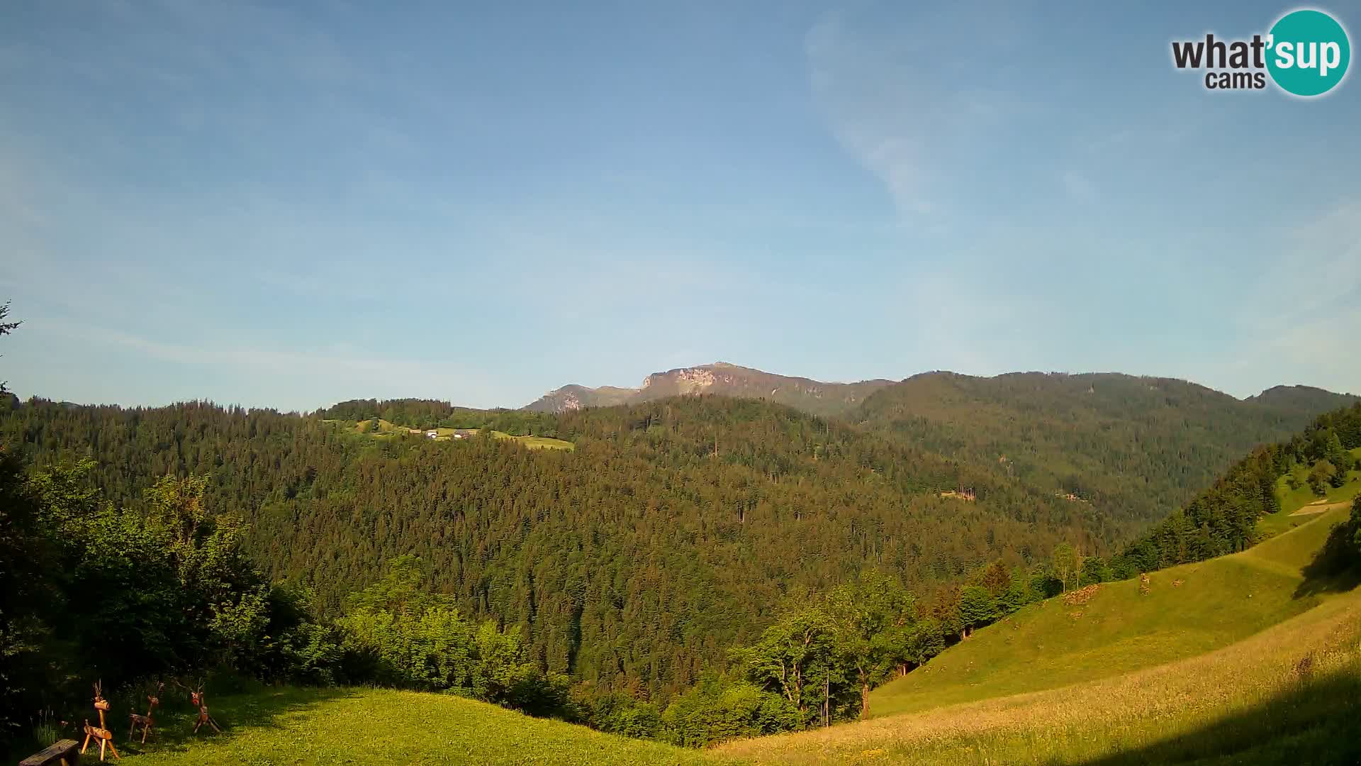 Webcam Brunarica Dražgoše – Live View of Ratitovec (1666 m)