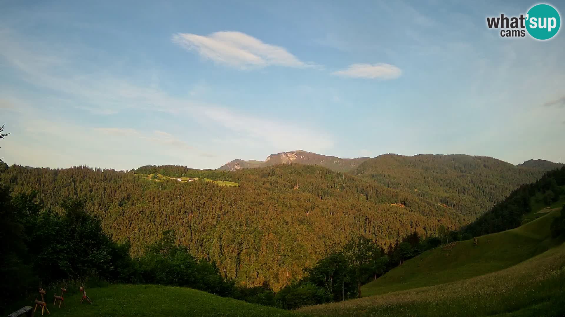 Webcam Brunarica Dražgoše – Live View of Ratitovec (1666 m)