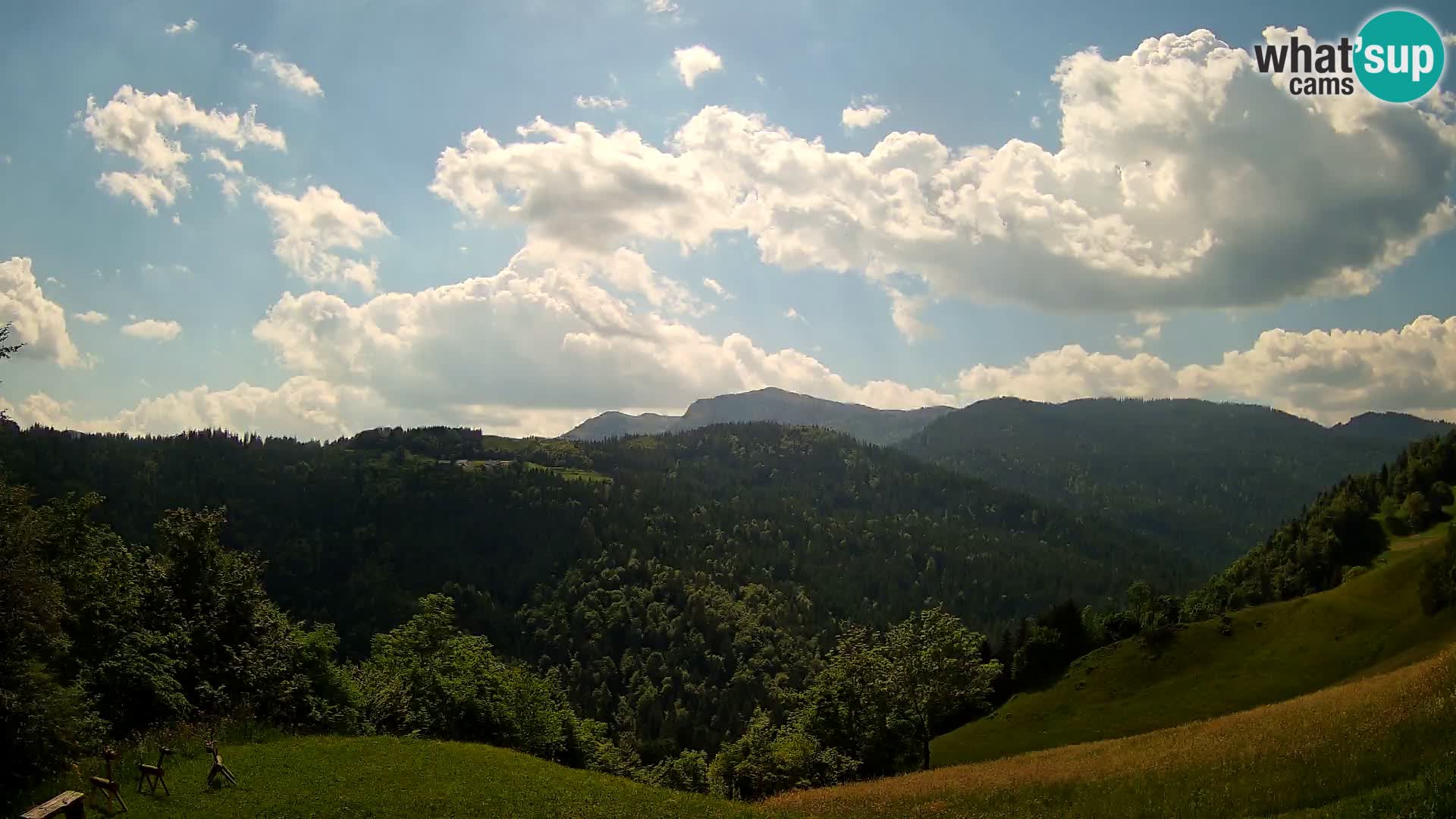Webcam Brunarica Dražgoše – Live View of Ratitovec (1666 m)