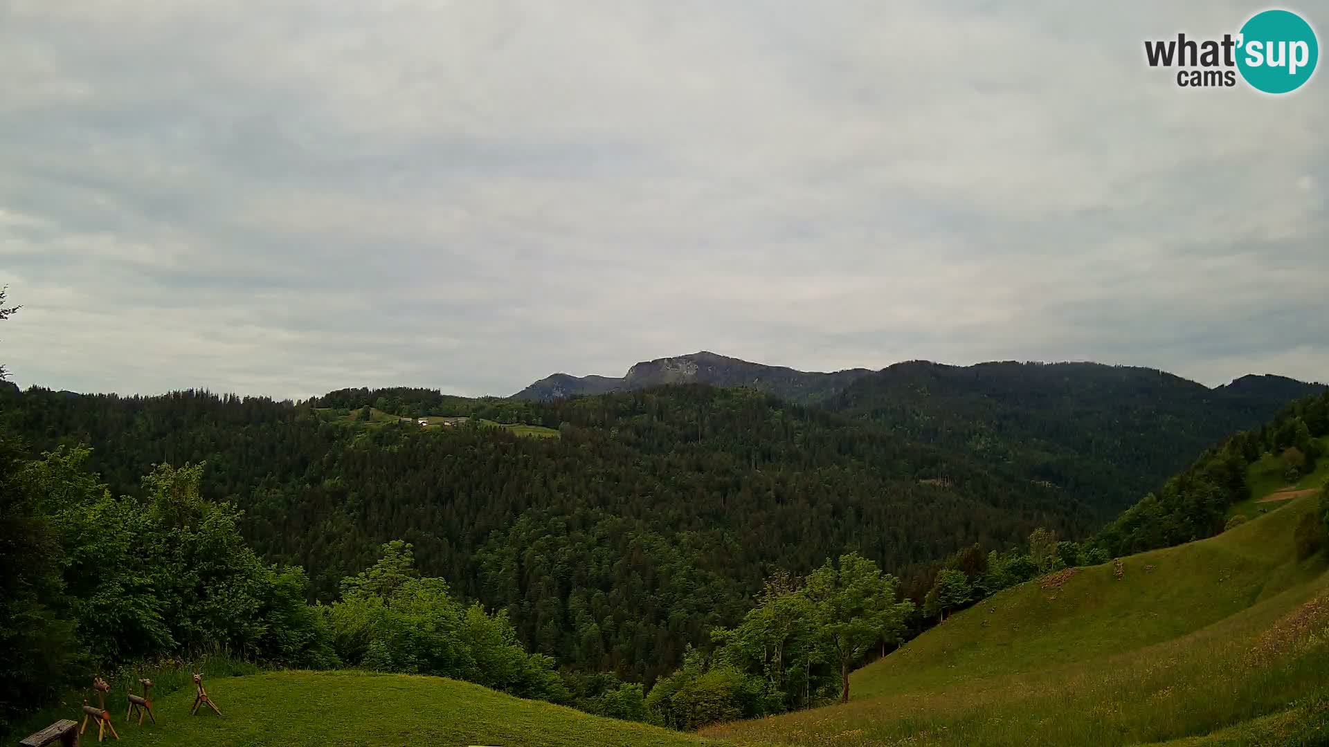Webcam Brunarica Dražgoše – Liveblick auf Ratitovec (1666 m)