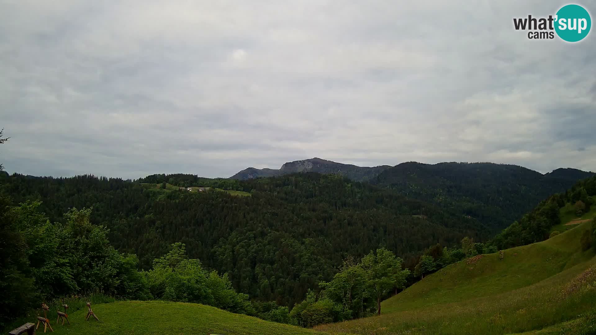 Webcam Brunarica Dražgoše – Vista live sul Ratitovec (1666 m)