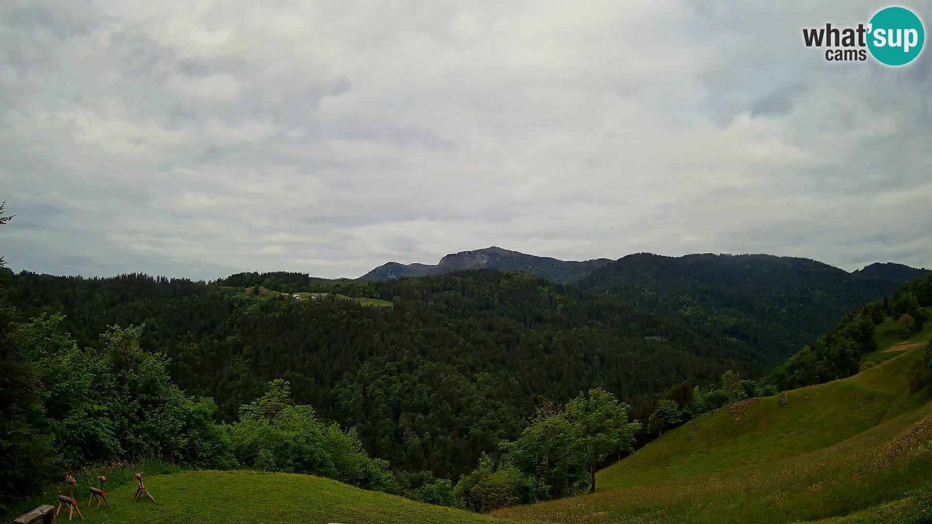 Webcam Brunarica Dražgoše – Liveblick auf Ratitovec (1666 m)