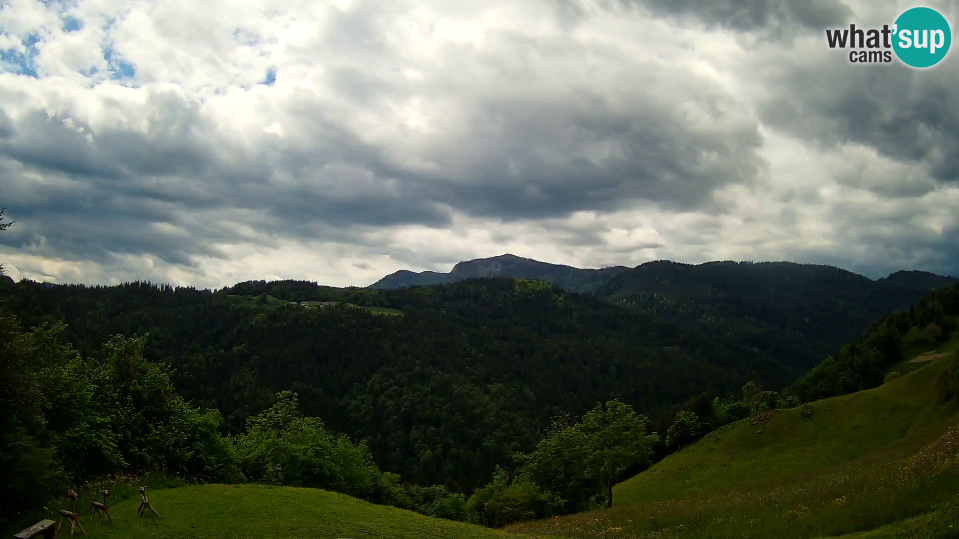 Webcam Brunarica Dražgoše – Live View of Ratitovec (1666 m)