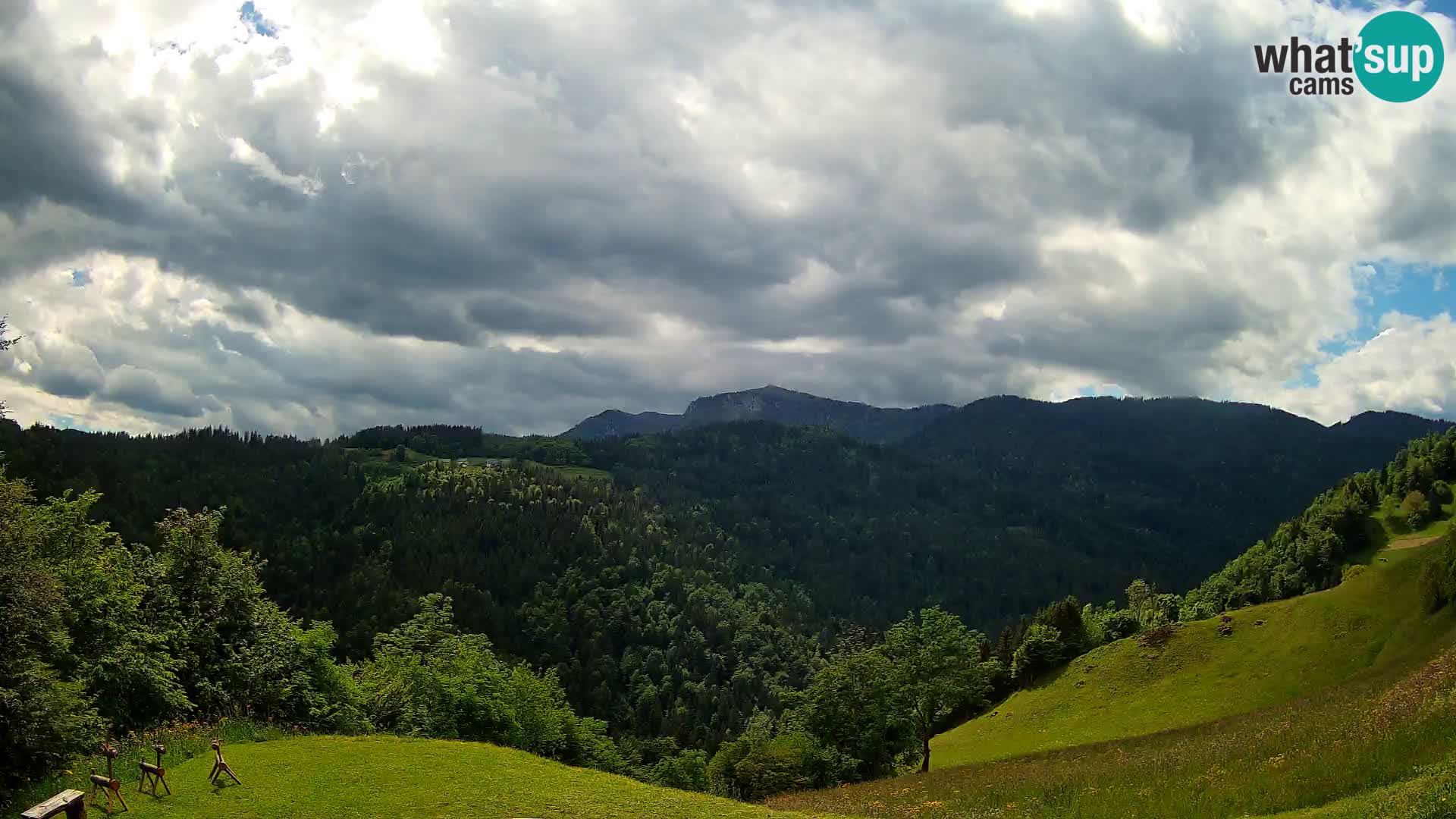 Webcam Brunarica Dražgoše – Live View of Ratitovec (1666 m)