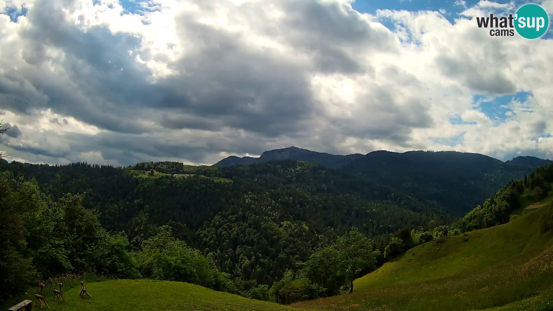 Webcam Brunarica Dražgoše – Vista live sul Ratitovec (1666 m)