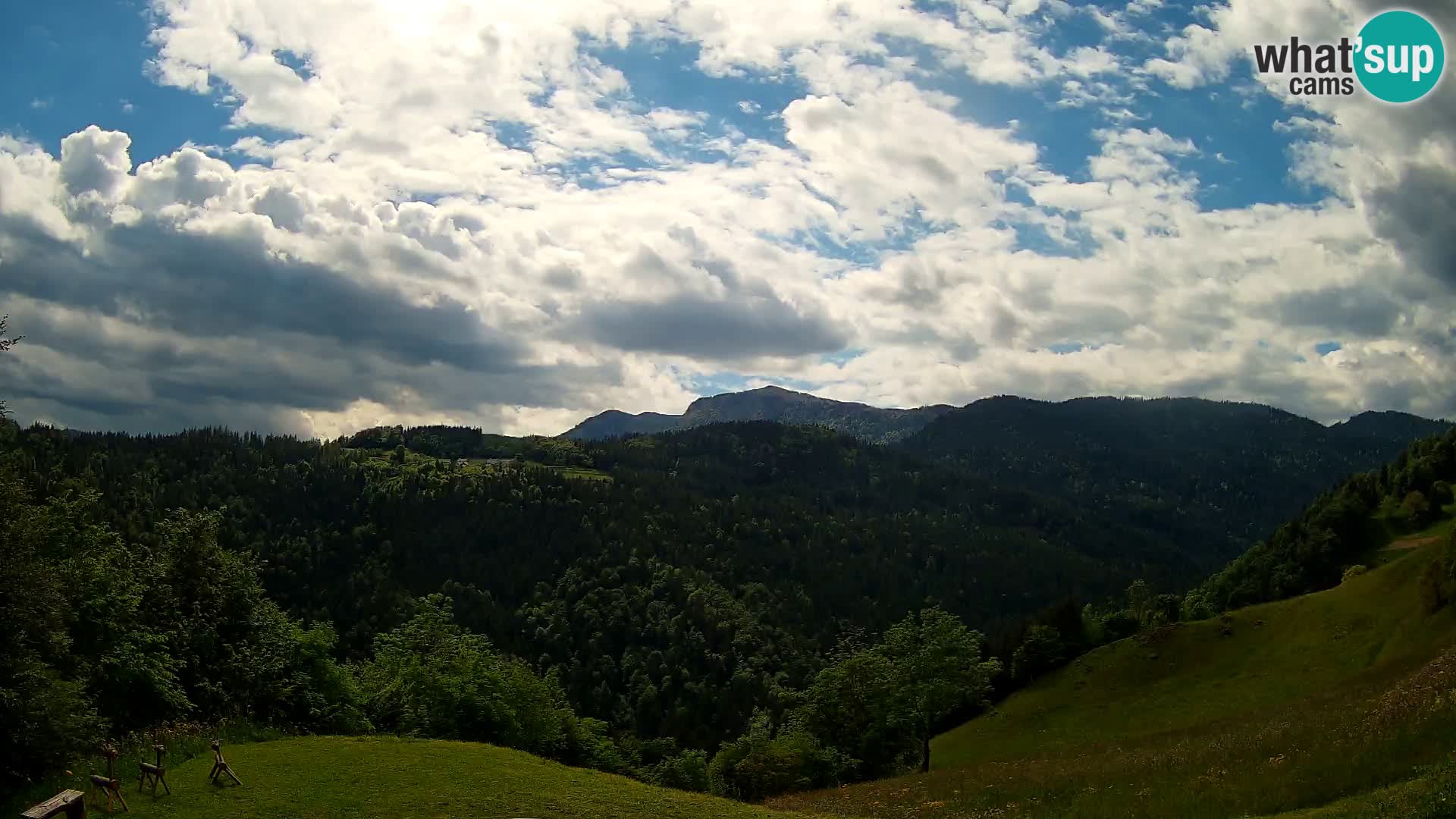 Webcam Brunarica Dražgoše – Live View of Ratitovec (1666 m)