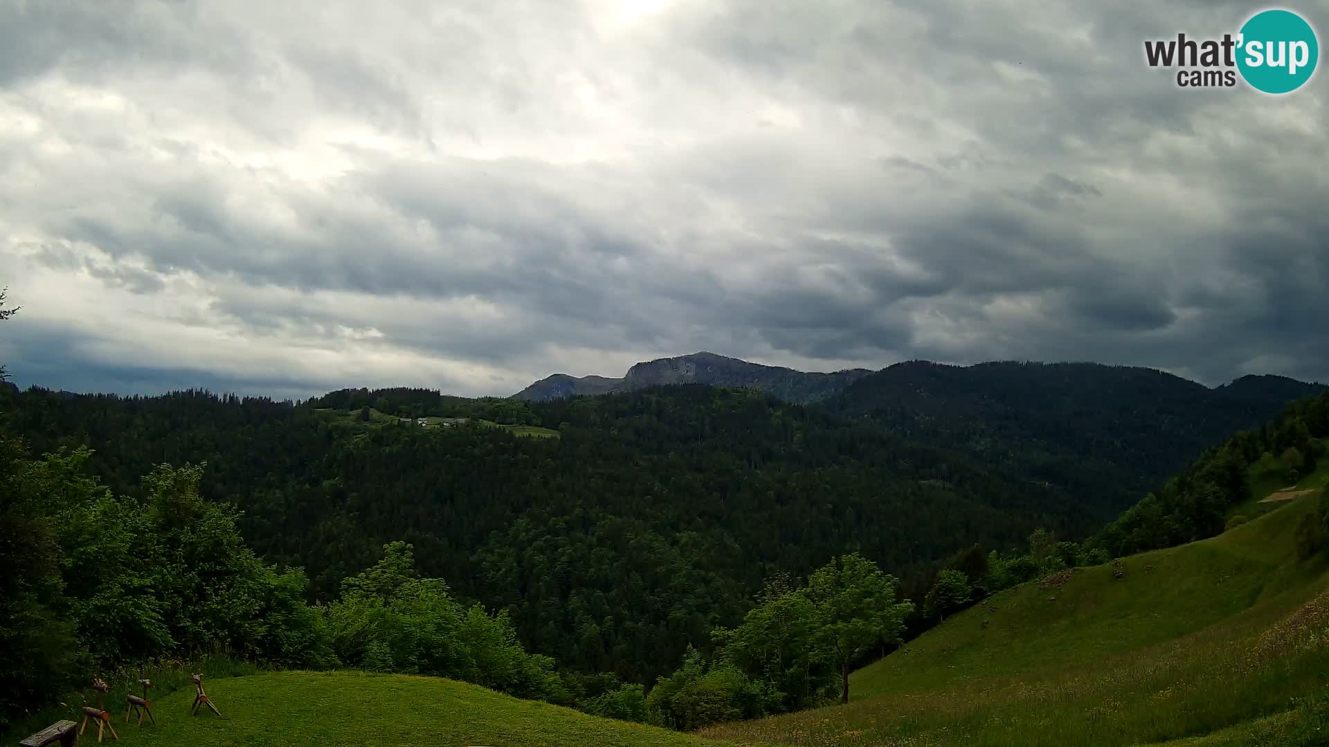 Webcam Brunarica Dražgoše – Live View of Ratitovec (1666 m)