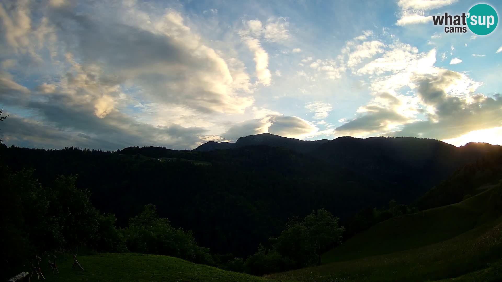 Webcam Brunarica Dražgoše – Vista live sul Ratitovec (1666 m)