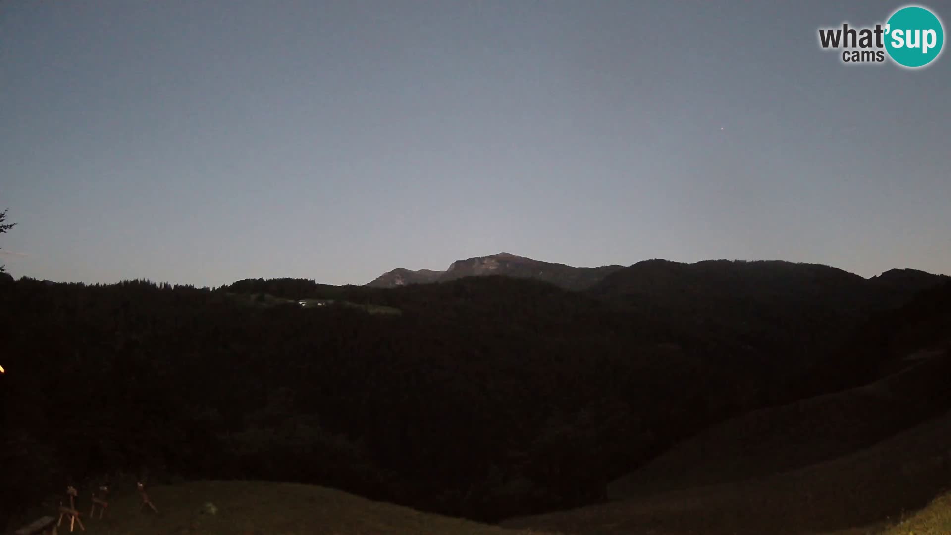 Webcam Brunarica Dražgoše – Vista live sul Ratitovec (1666 m)
