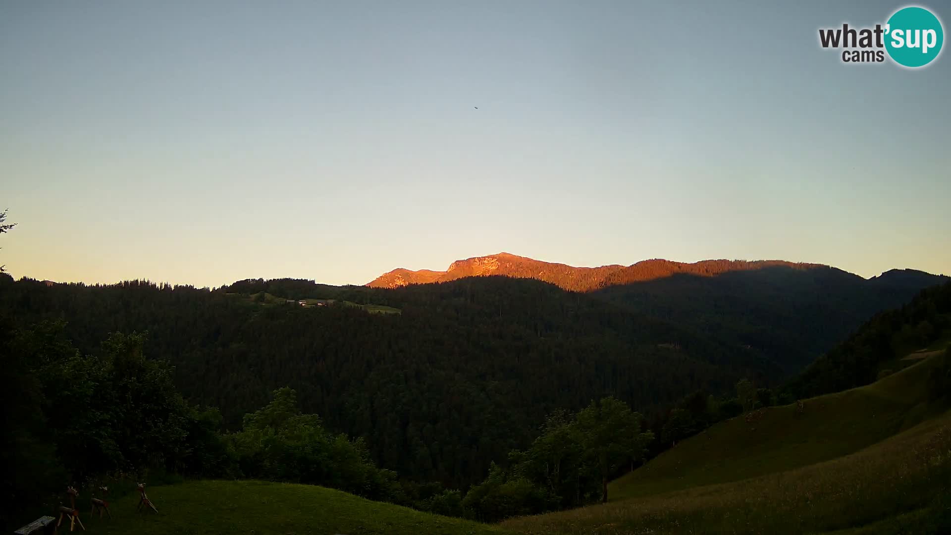Webcam Brunarica Dražgoše – Live View of Ratitovec (1666 m)