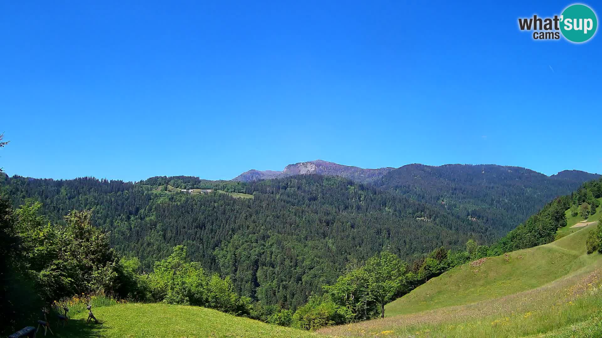 Web kamera Brunarica Dražgoše – Pogled uživo na Ratitovec (1666 m)