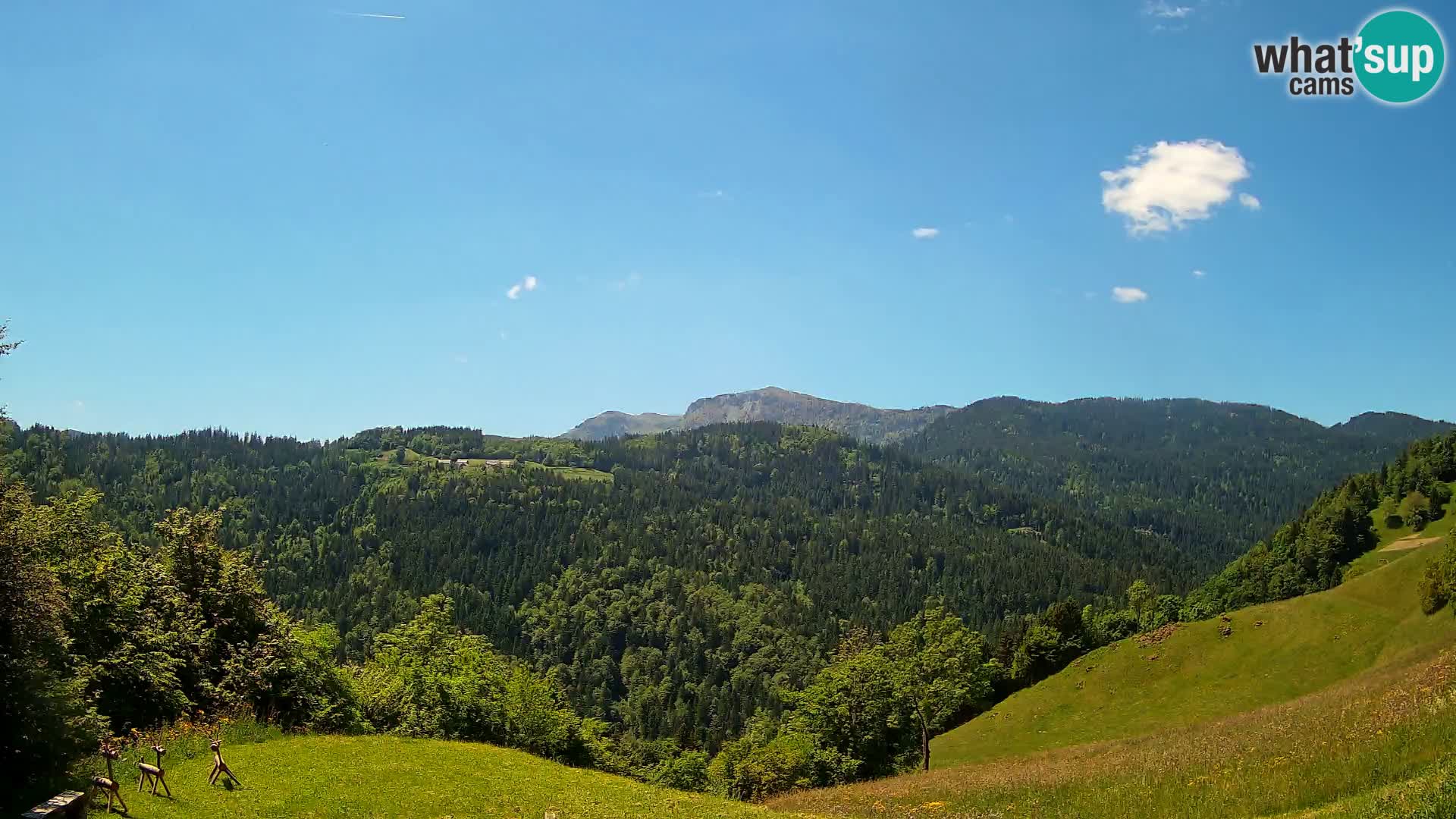 Webcam Brunarica Dražgoše – Liveblick auf Ratitovec (1666 m)
