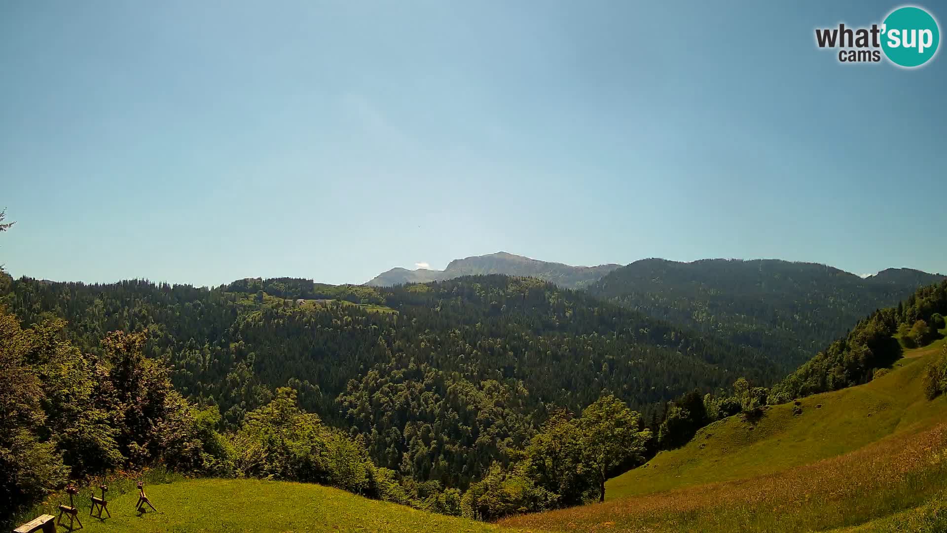 Webcam Brunarica Dražgoše – Liveblick auf Ratitovec (1666 m)