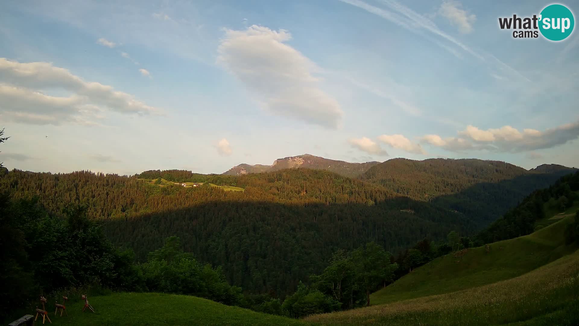 Spletna kamera Brunarica Dražgoše – Pogled v živo na Ratitovec (1666 m)