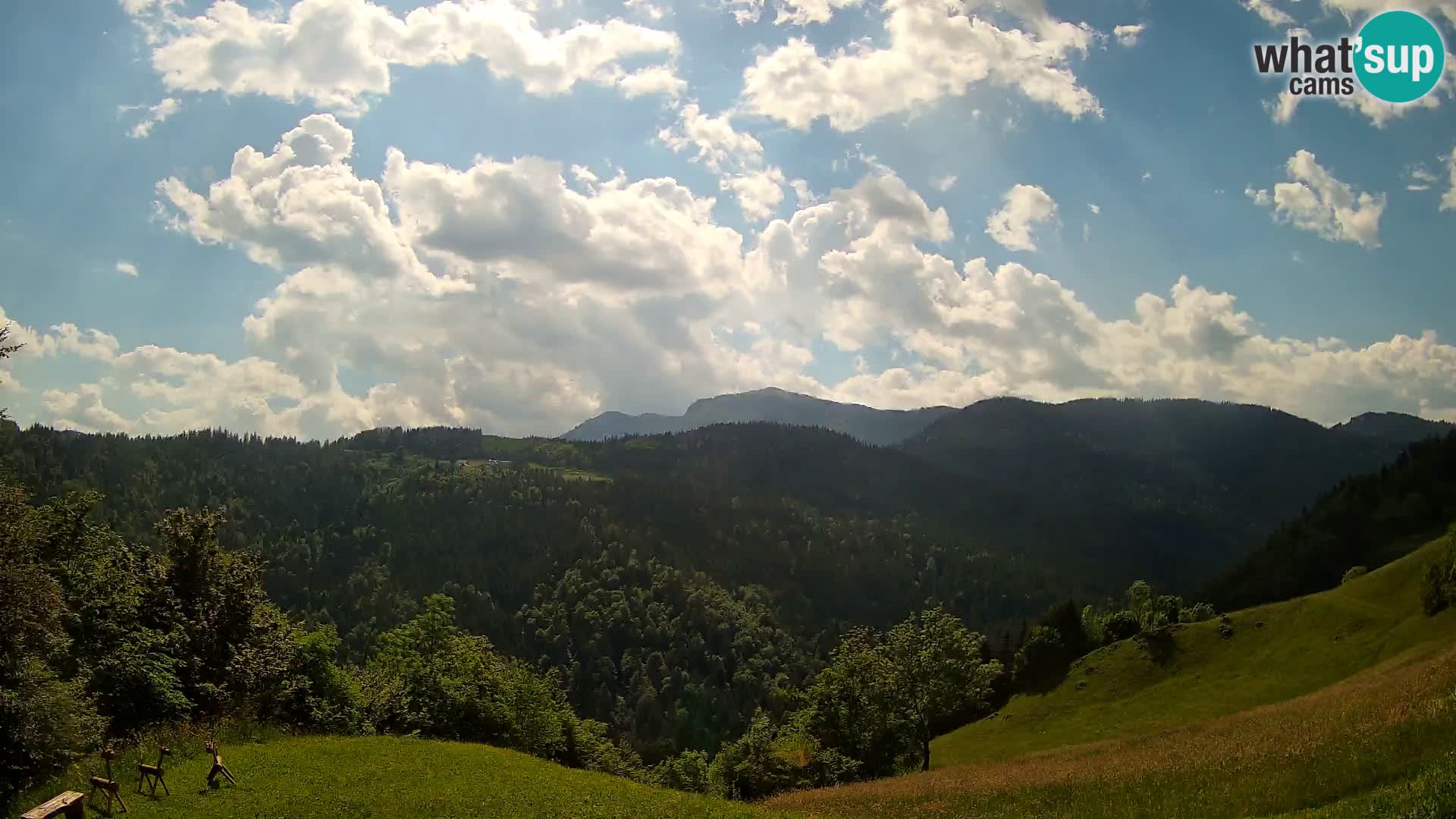 Webcam Brunarica Dražgoše – Vista live sul Ratitovec (1666 m)