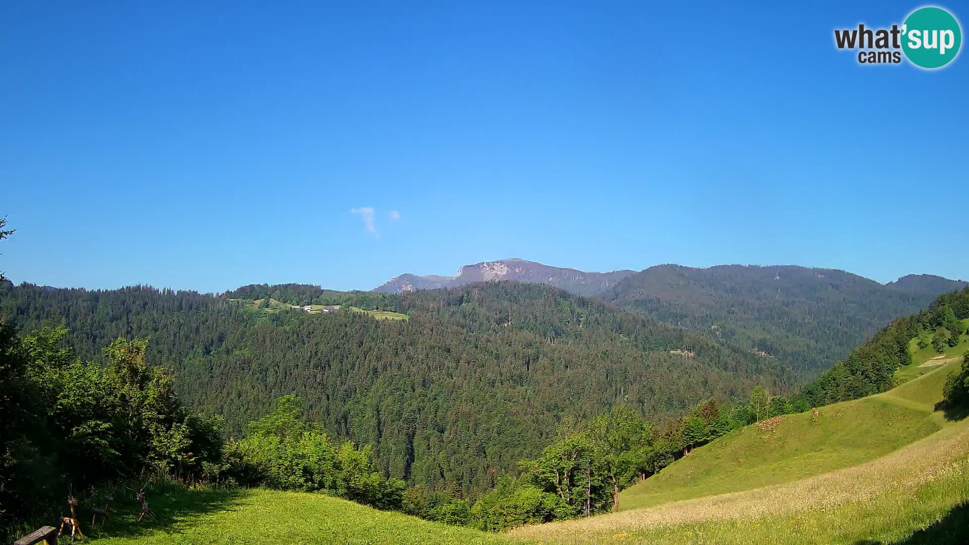 Webcam Brunarica Dražgoše – Vista live sul Ratitovec (1666 m)