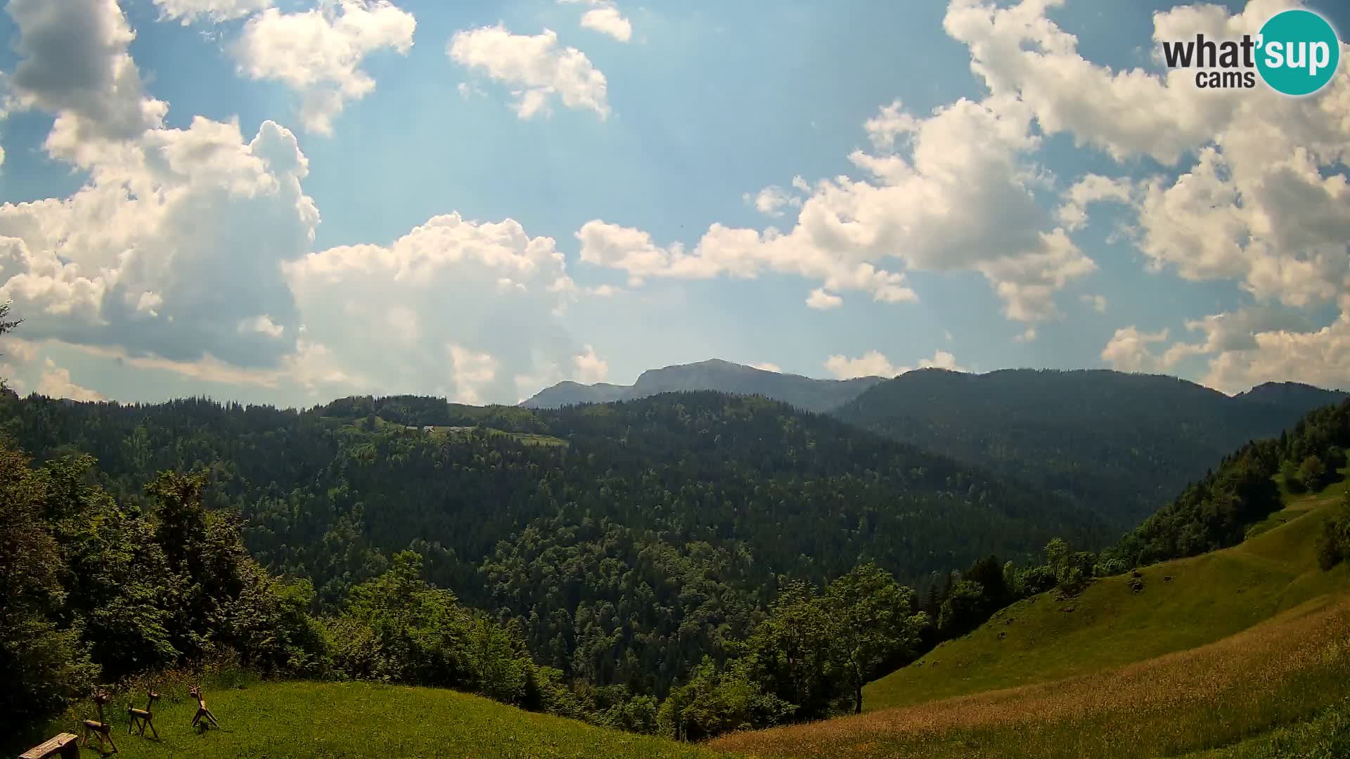 Spletna kamera Brunarica Dražgoše – Pogled v živo na Ratitovec (1666 m)