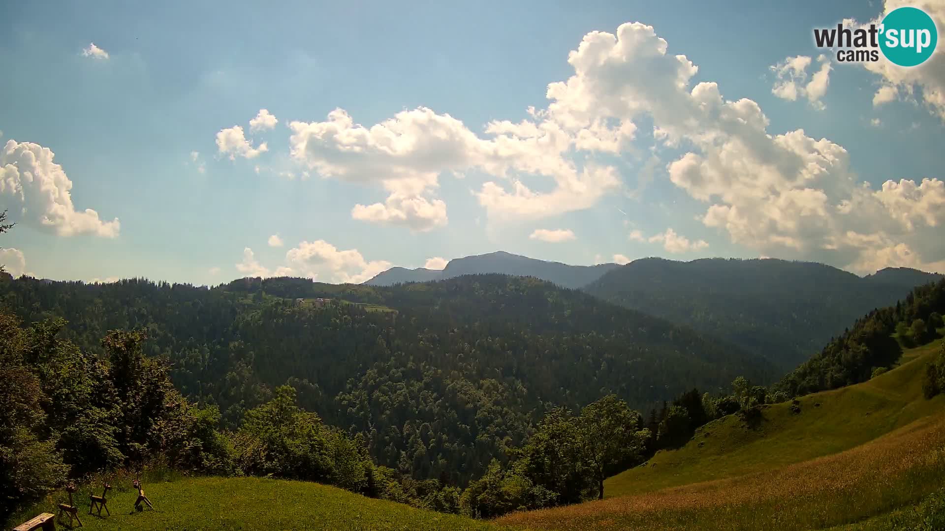Spletna kamera Brunarica Dražgoše – Pogled v živo na Ratitovec (1666 m)