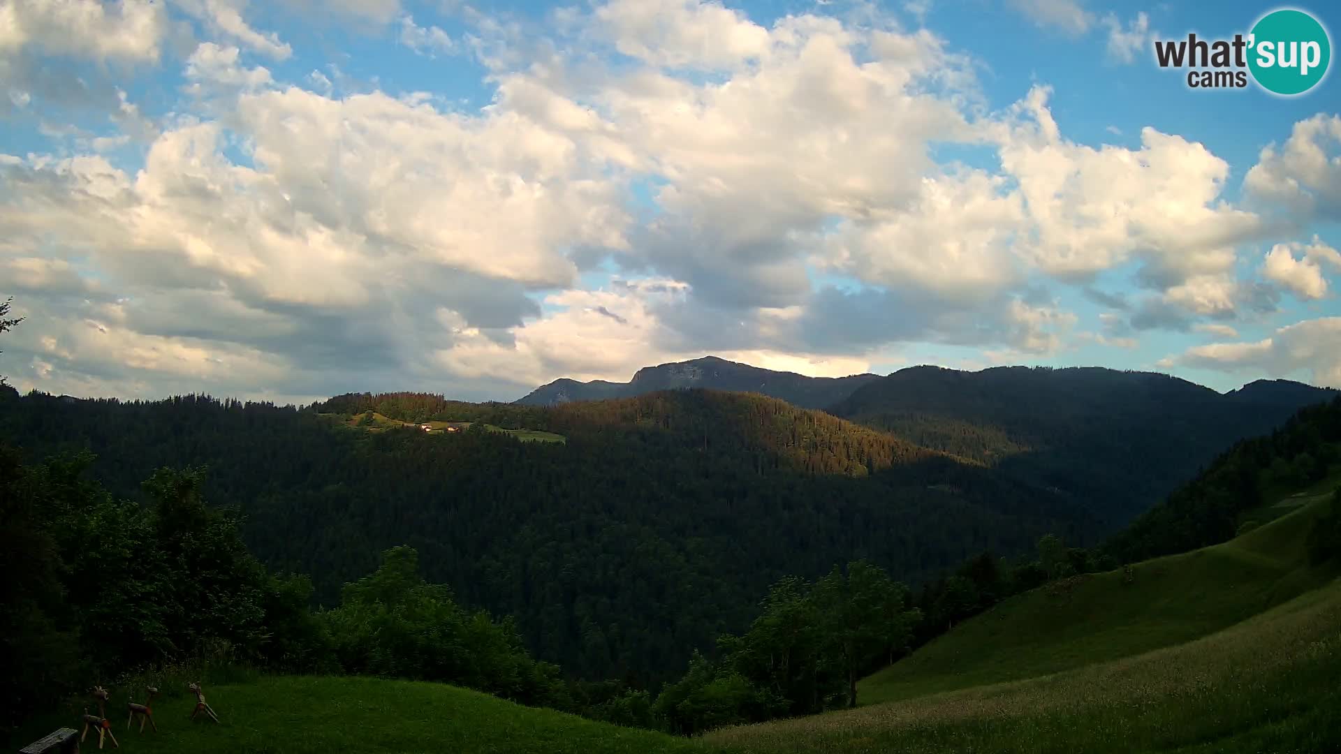 Spletna kamera Brunarica Dražgoše – Pogled v živo na Ratitovec (1666 m)