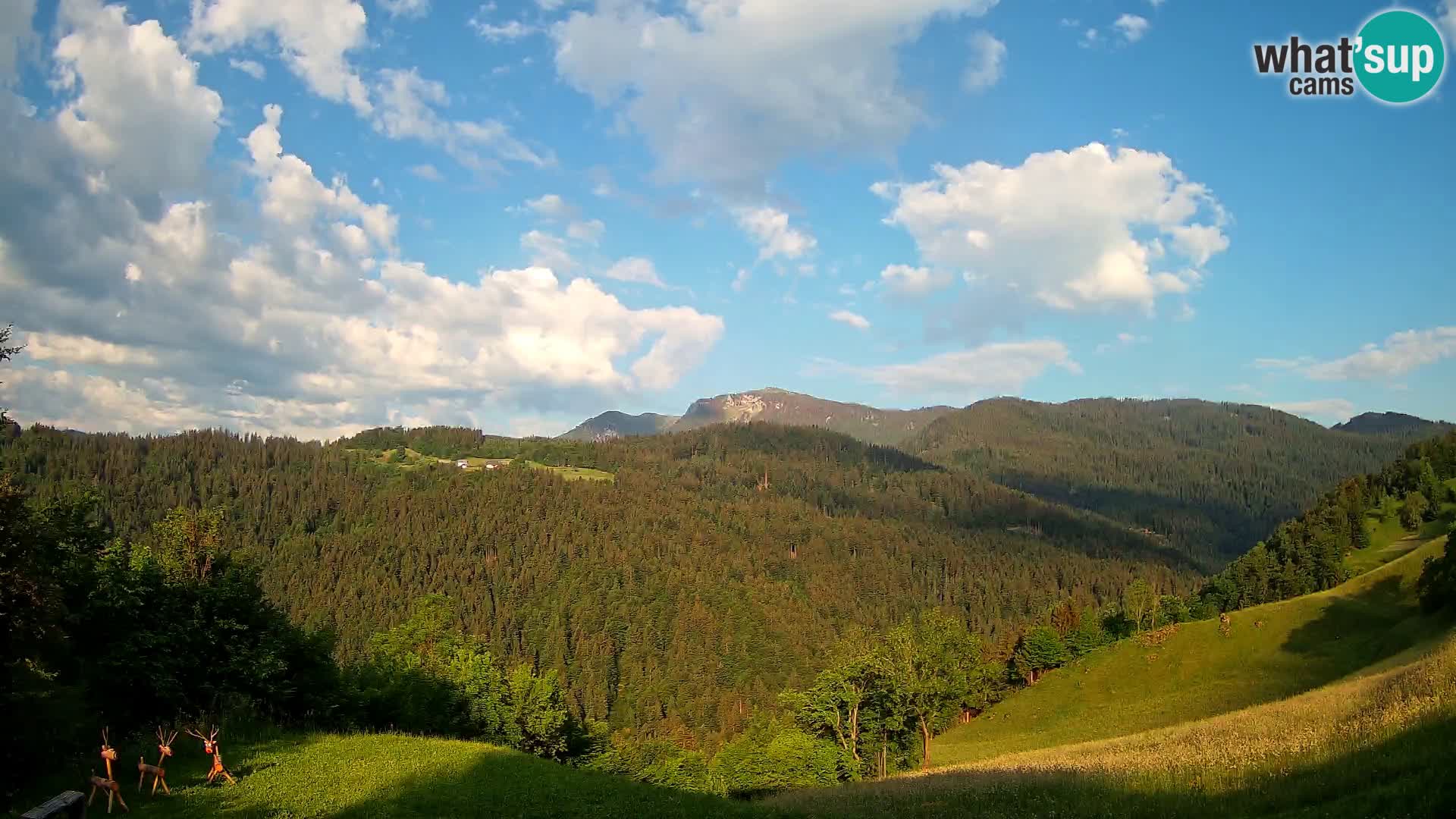 Webcam Brunarica Dražgoše – Live View of Ratitovec (1666 m)