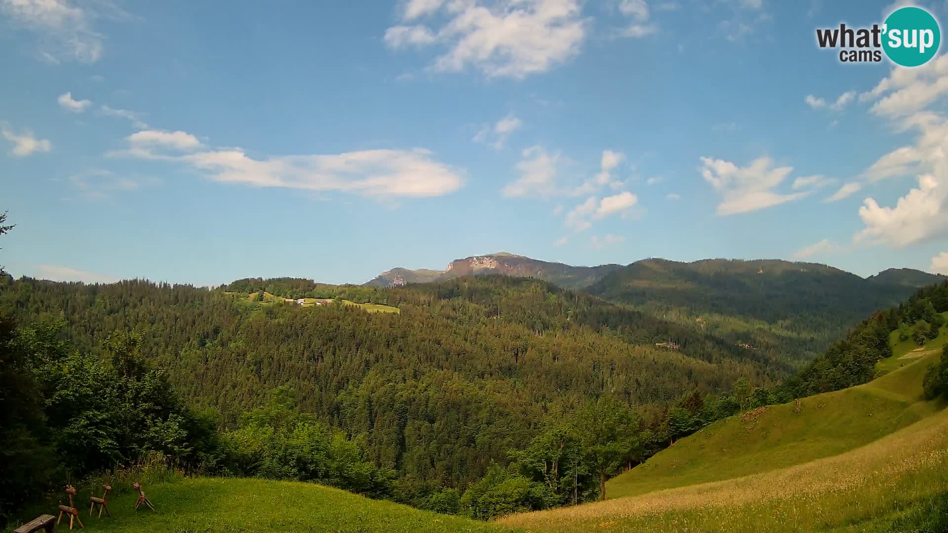 Webcam Brunarica Dražgoše – Liveblick auf Ratitovec (1666 m)