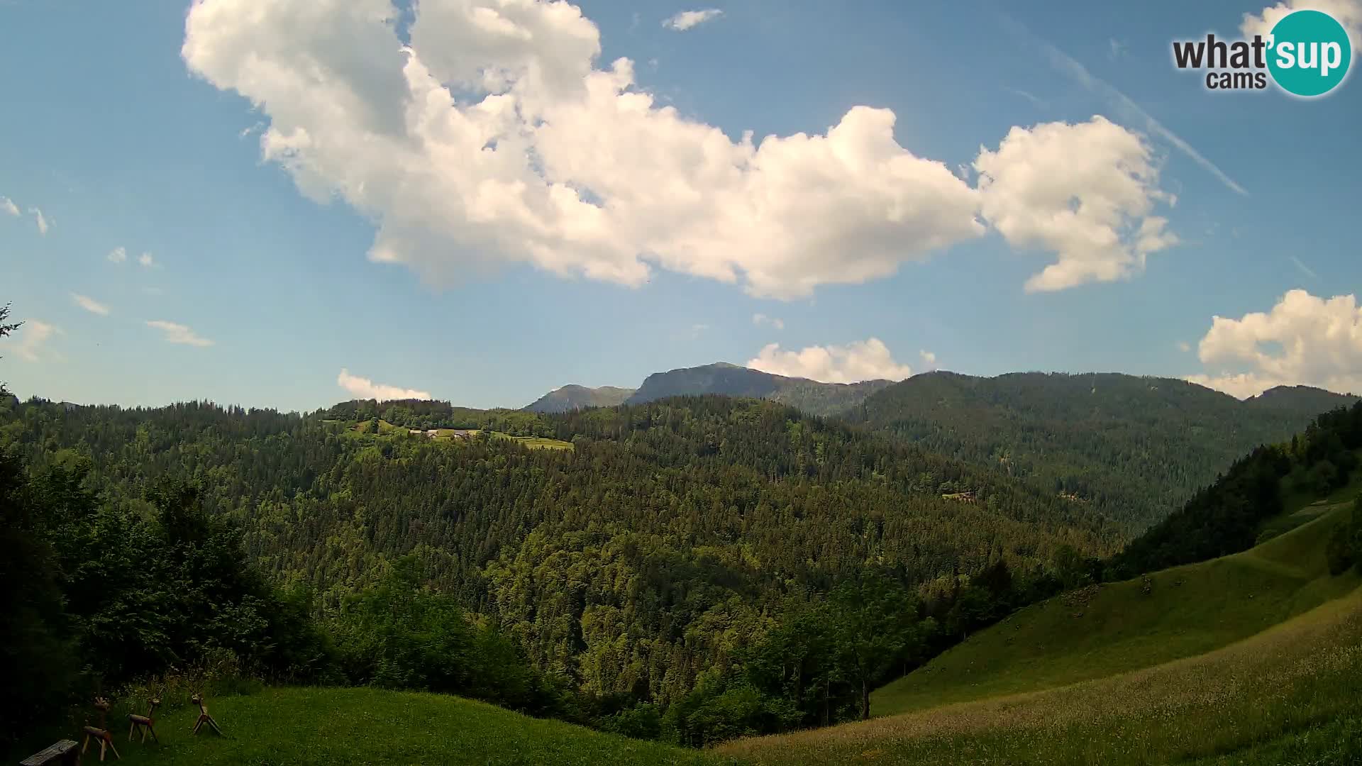 Webcam Brunarica Dražgoše – Vista live sul Ratitovec (1666 m)
