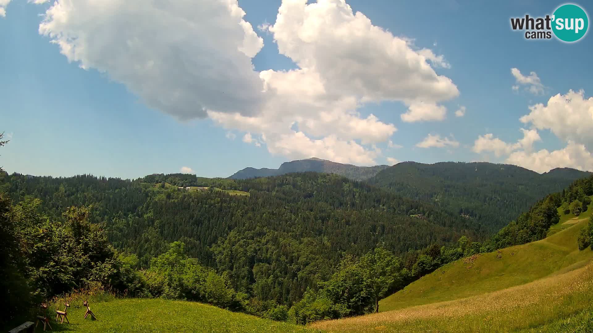 Webcam Brunarica Dražgoše – Vista live sul Ratitovec (1666 m)