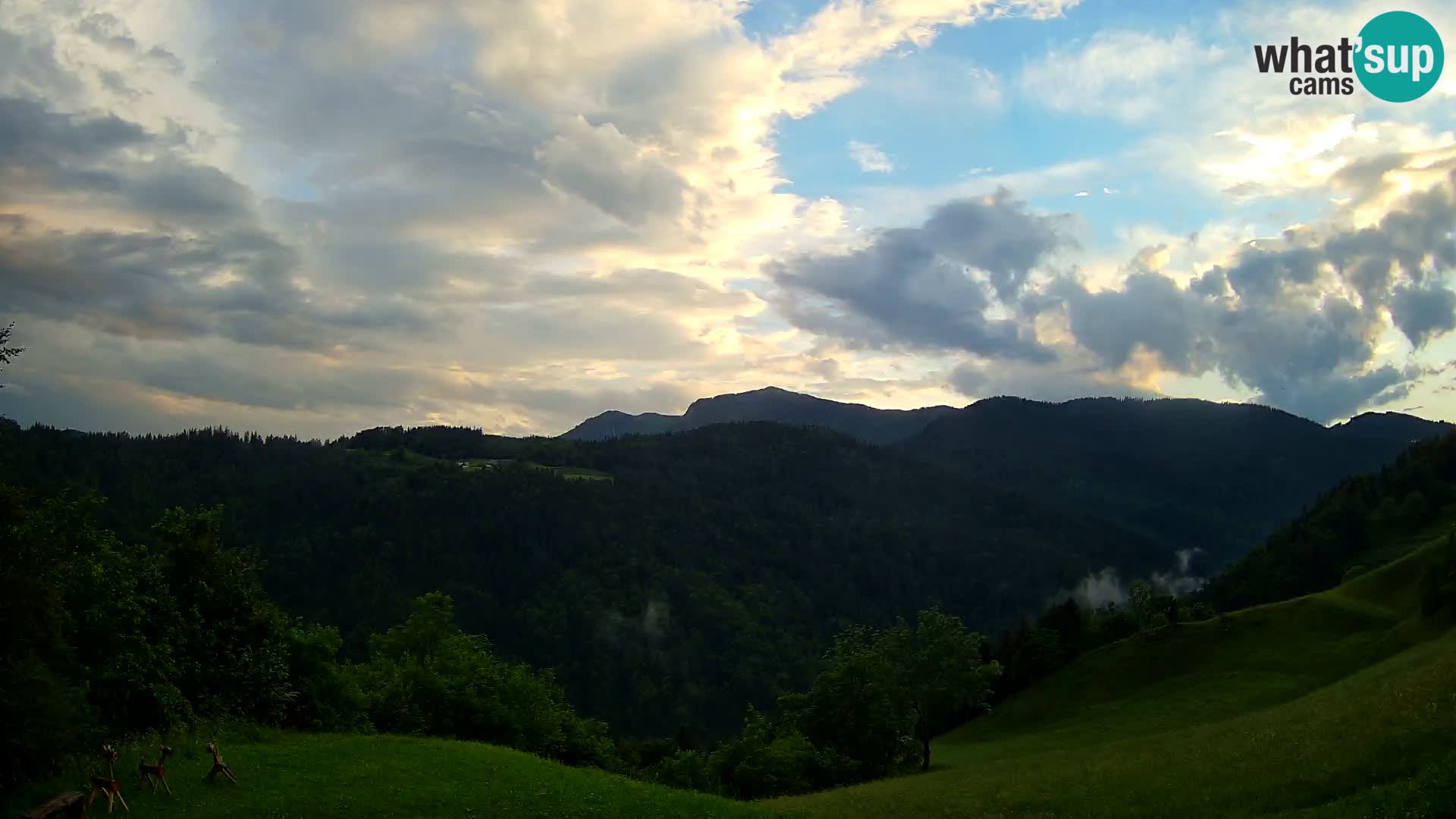 Spletna kamera Brunarica Dražgoše – Pogled v živo na Ratitovec (1666 m)