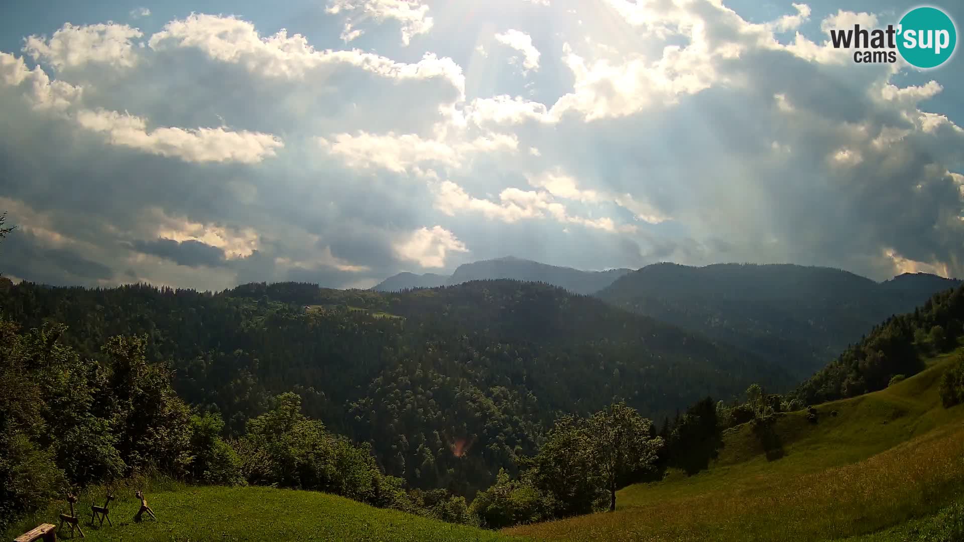Webcam Brunarica Dražgoše – Live View of Ratitovec (1666 m)