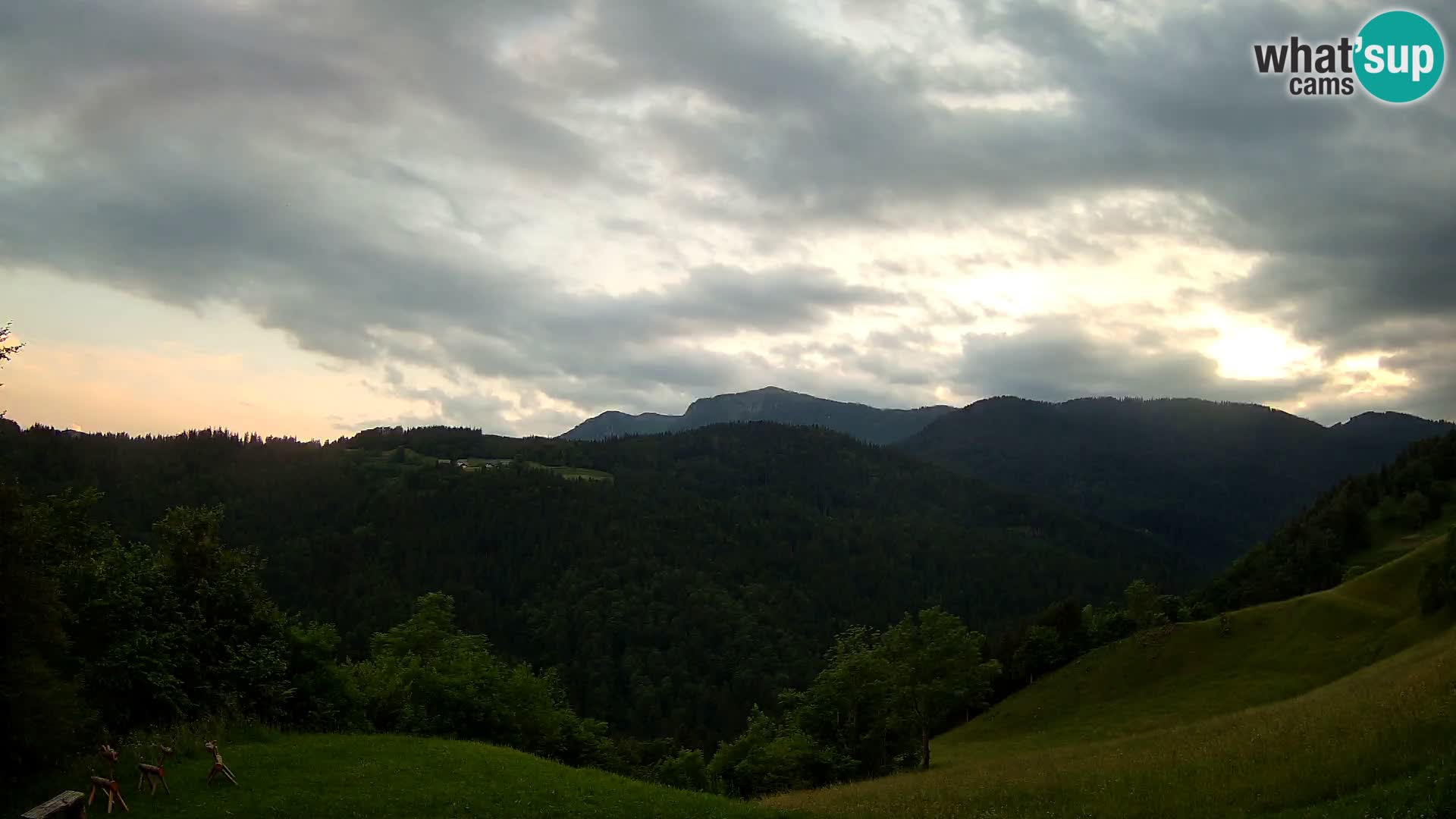 Webcam Brunarica Dražgoše – Live View of Ratitovec (1666 m)