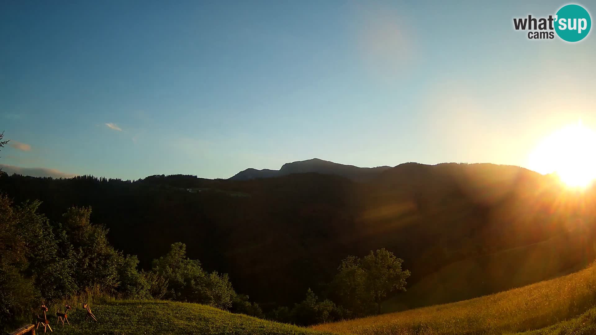 Webcam Brunarica Dražgoše – Live View of Ratitovec (1666 m)