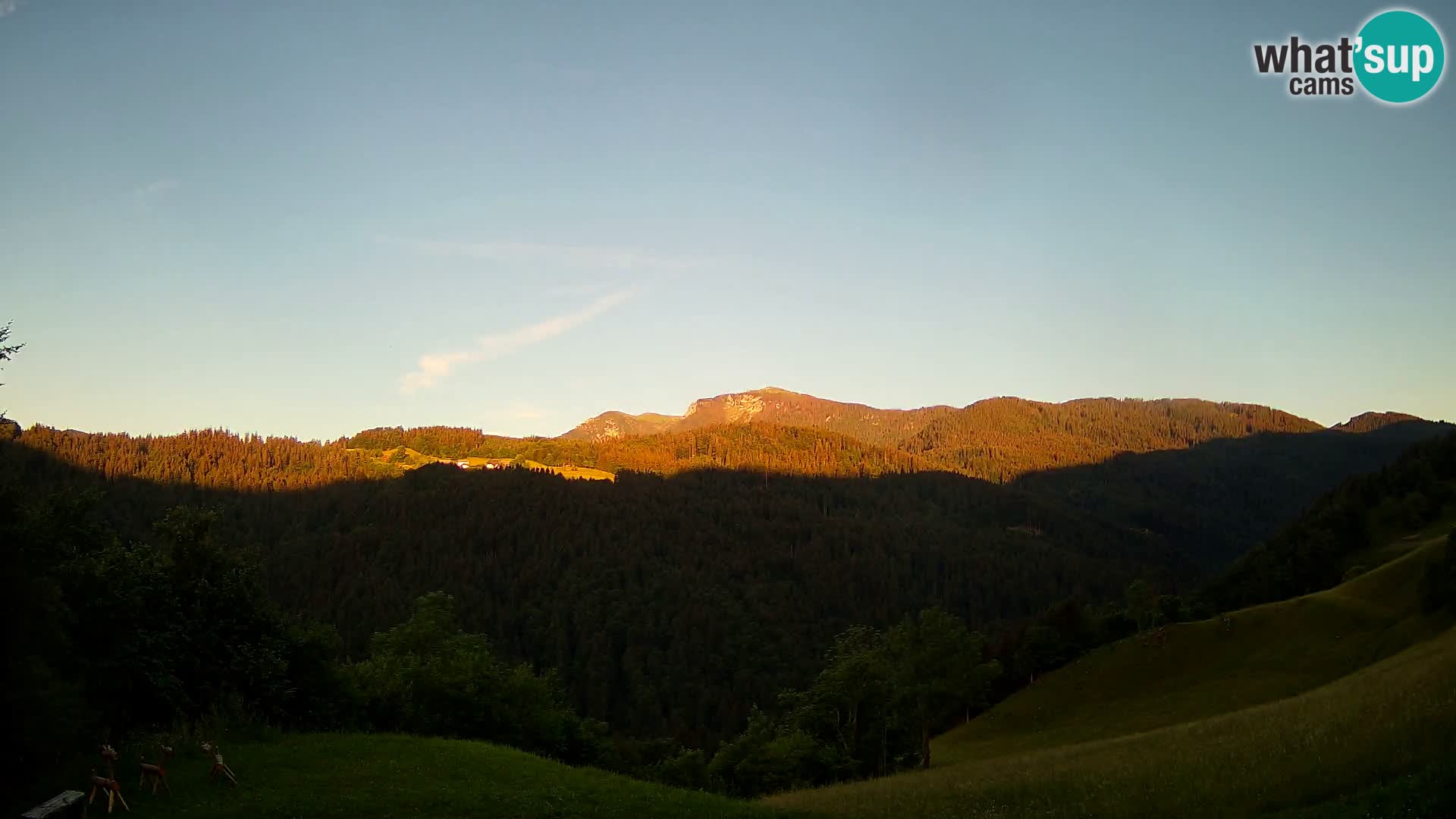 Webcam Brunarica Dražgoše – Live View of Ratitovec (1666 m)