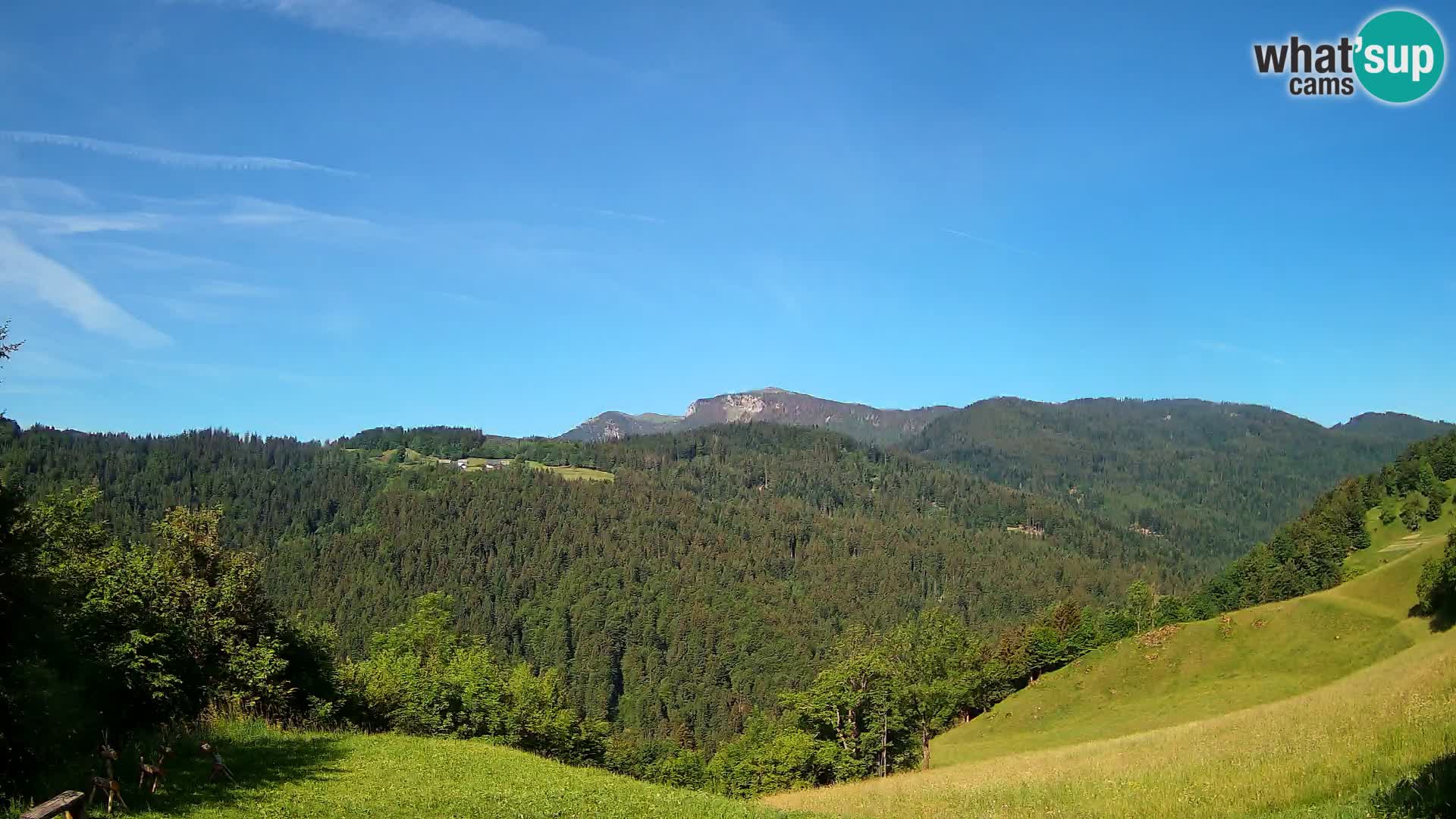 Webcam Brunarica Dražgoše – Liveblick auf Ratitovec (1666 m)