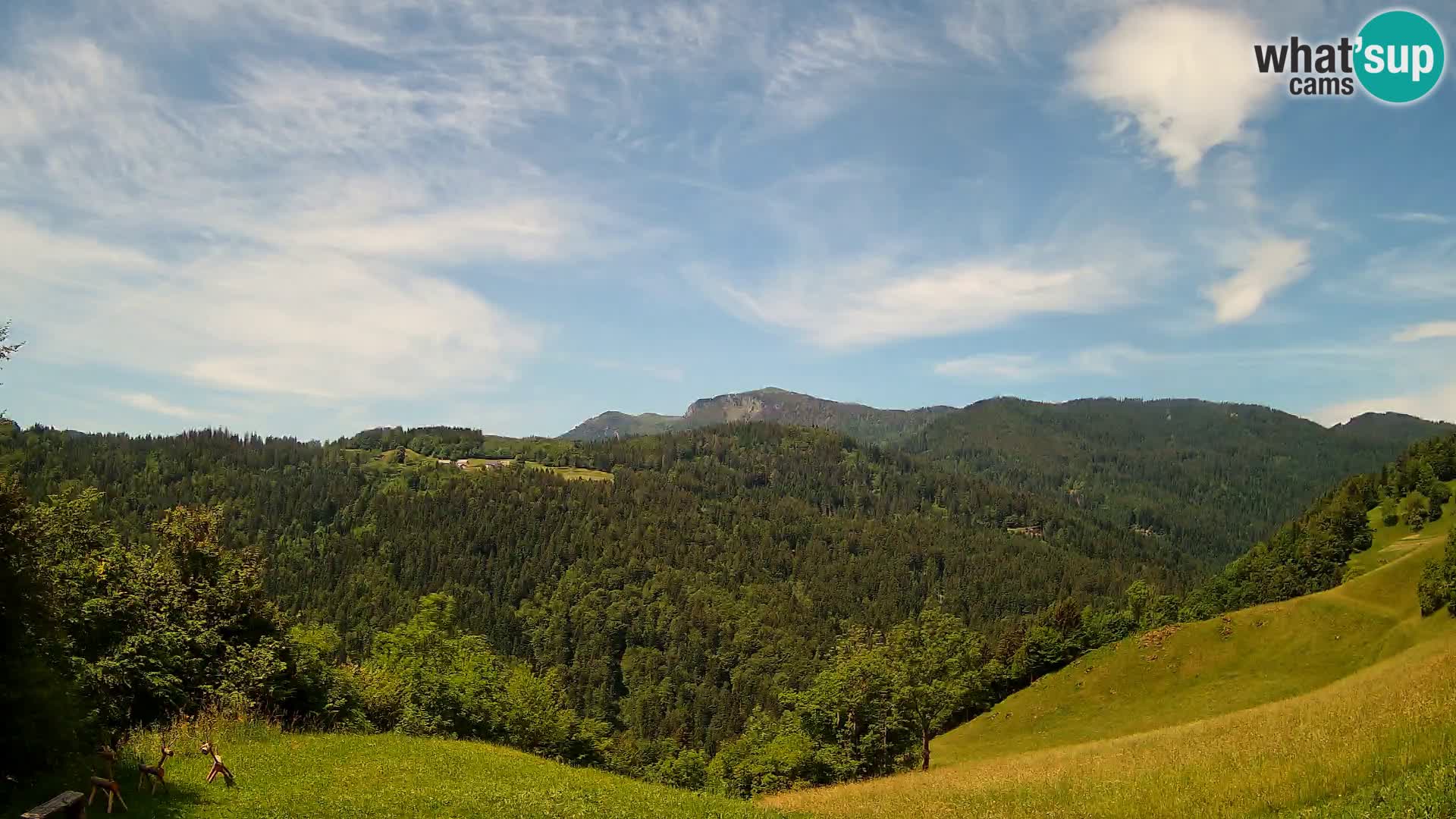 Webcam Brunarica Dražgoše – Vista live sul Ratitovec (1666 m)