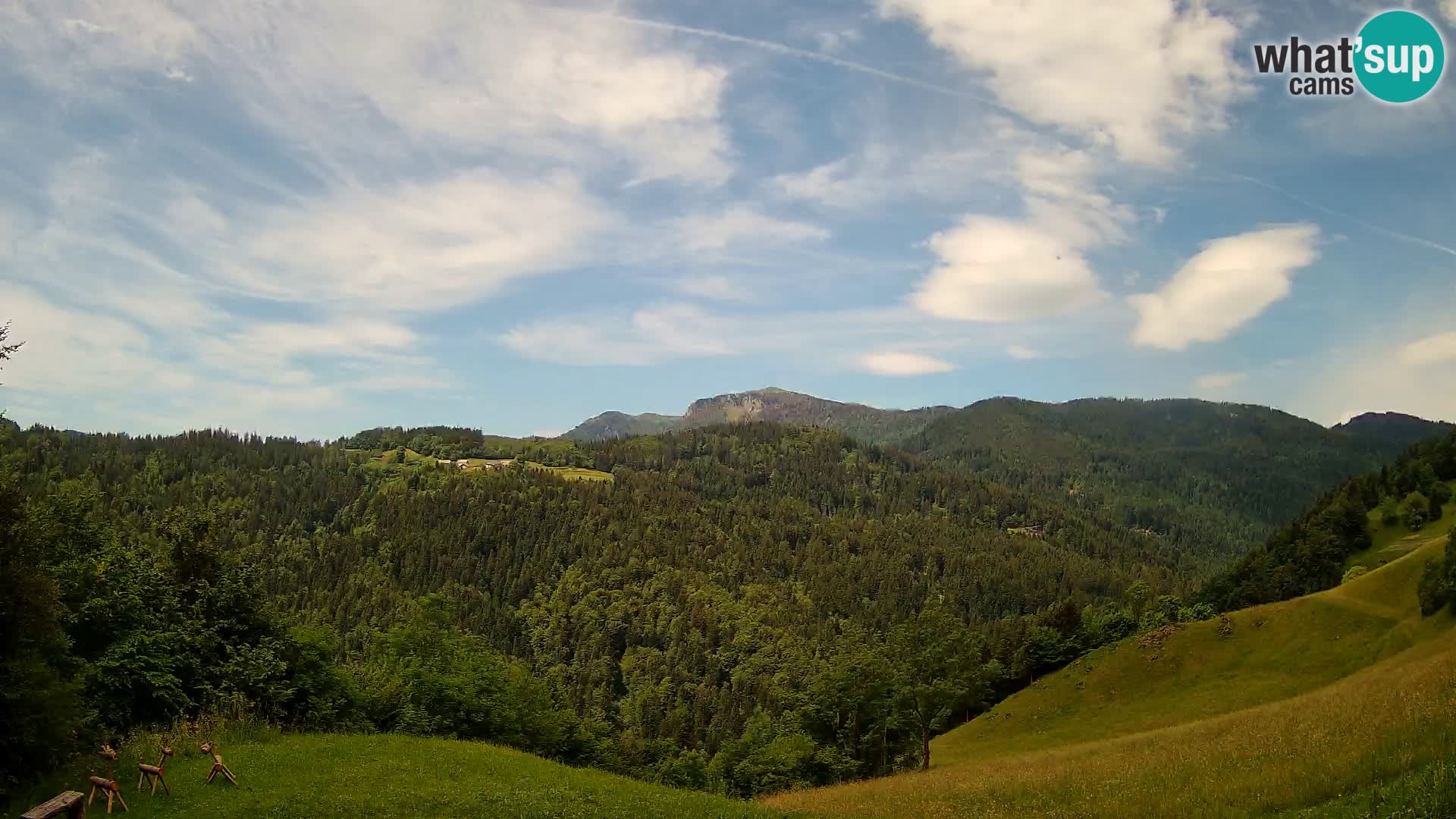 Webcam Brunarica Dražgoše – Live View of Ratitovec (1666 m)