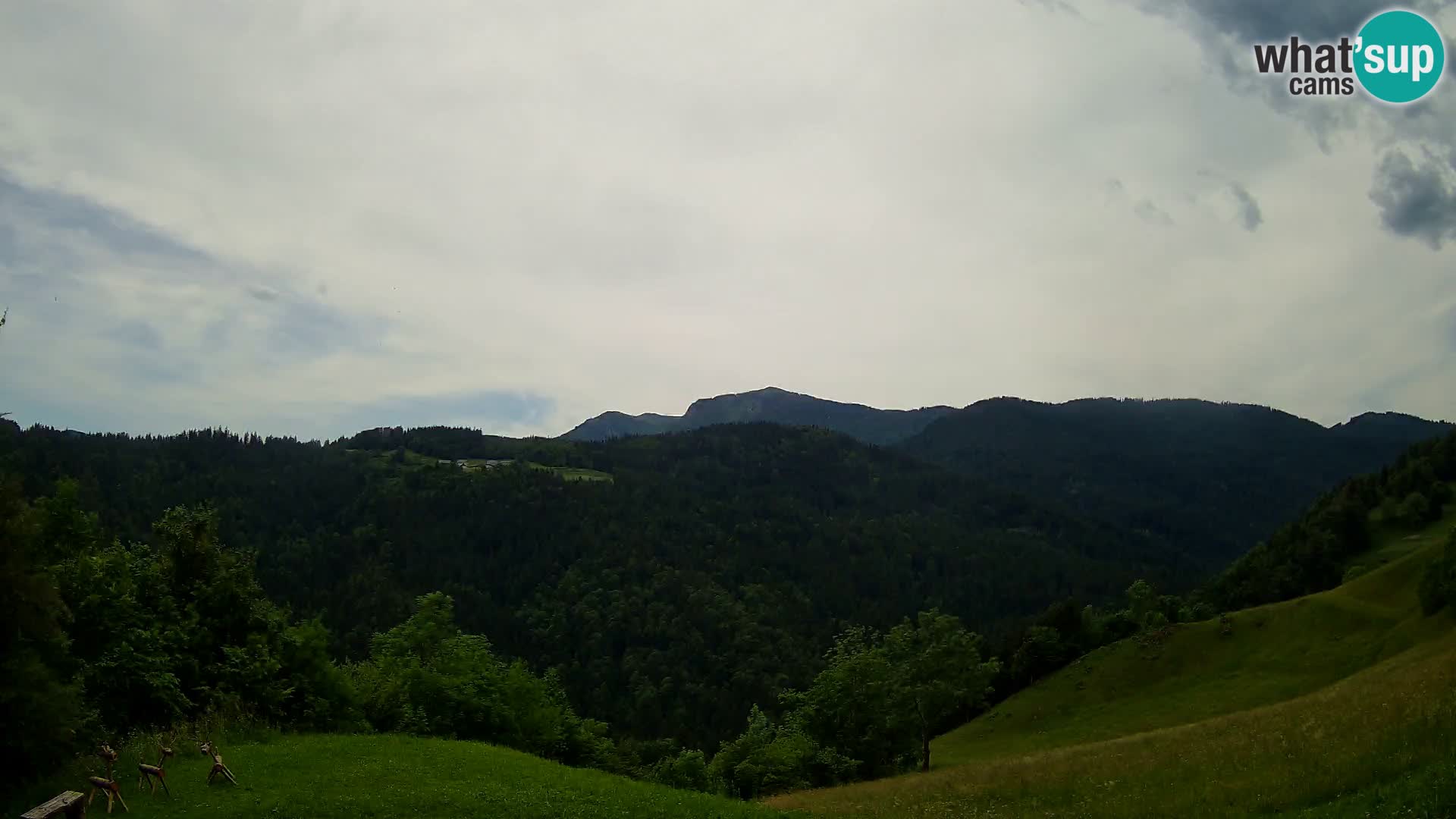 Webcam Brunarica Dražgoše – Live View of Ratitovec (1666 m)