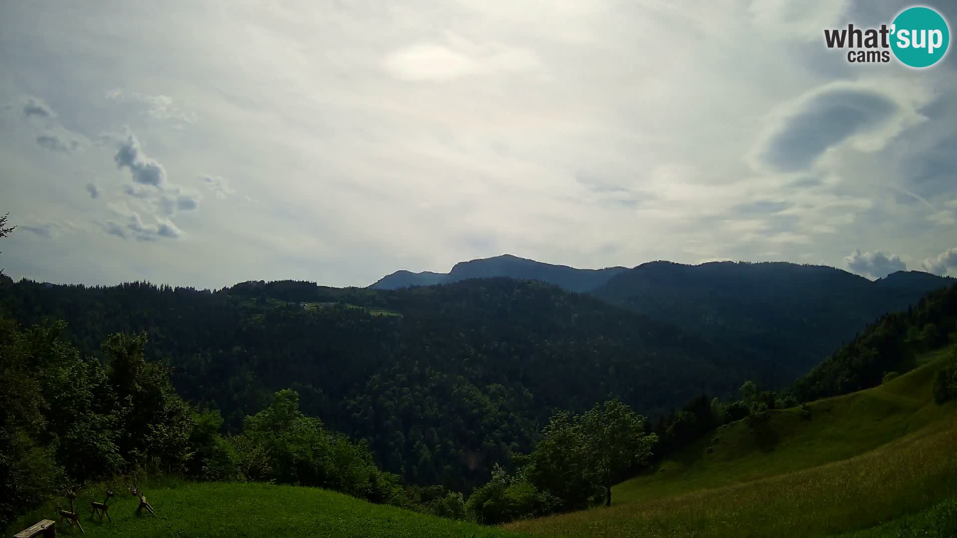 Spletna kamera Brunarica Dražgoše – Pogled v živo na Ratitovec (1666 m)
