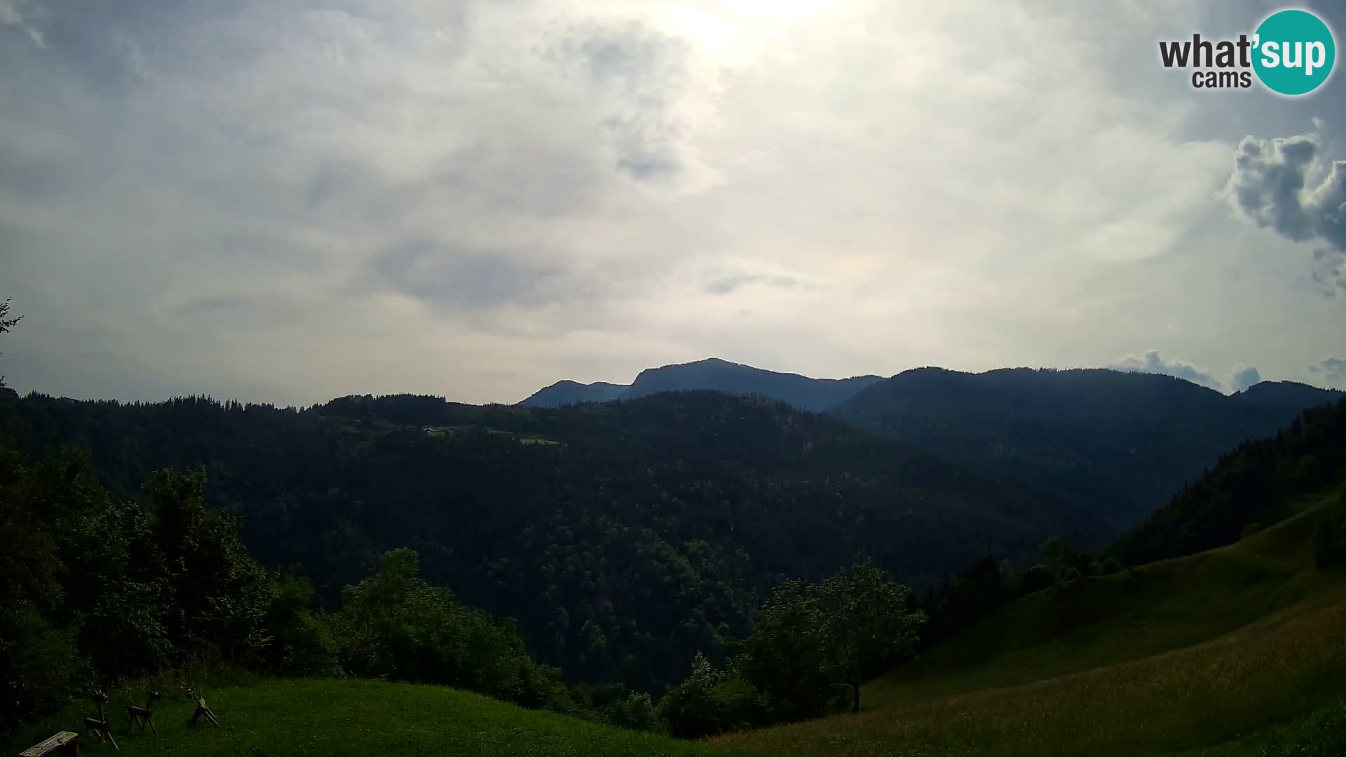 Webcam Brunarica Dražgoše – Vista live sul Ratitovec (1666 m)