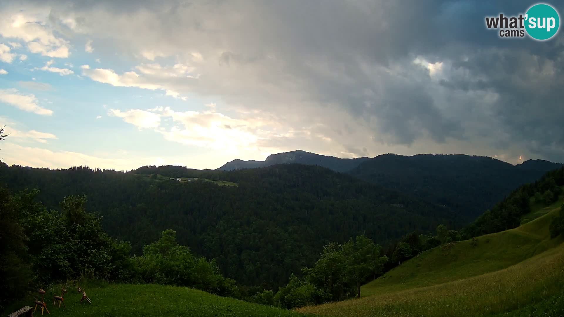 Webcam Brunarica Dražgoše – Live View of Ratitovec (1666 m)